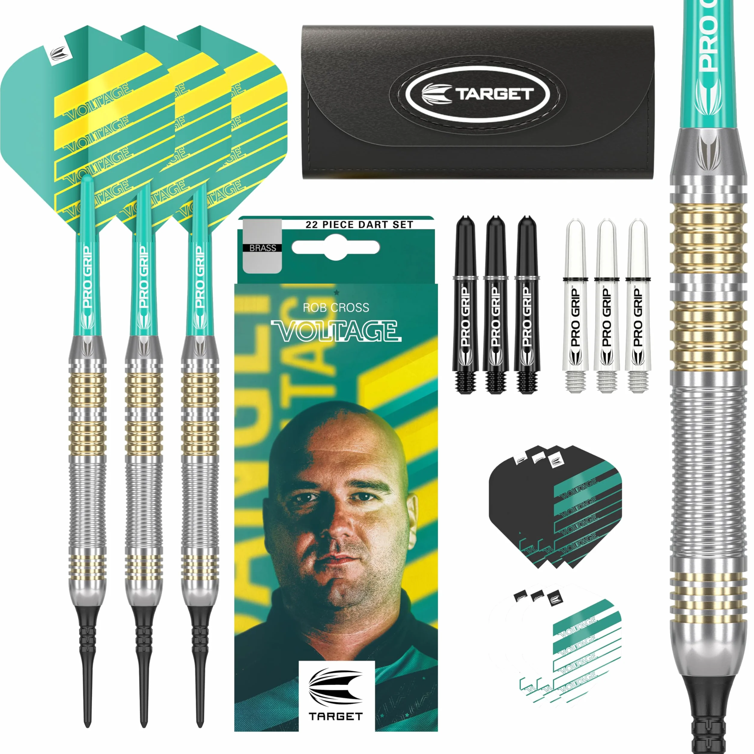 Target Darts Rob Cross 18G Juego de Dardos de Punta Blanda de Latón
