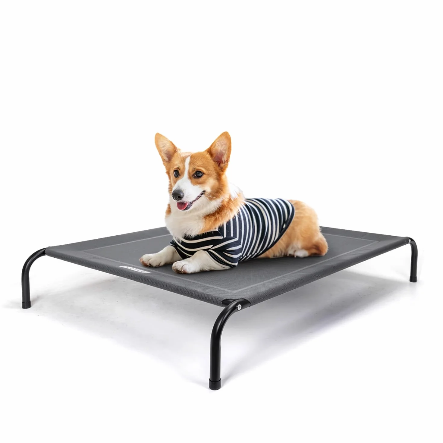 Nobleza Cama Elevada para Perro Mediano, Refrescante y Transpirable, para Exterior e Interior, Jardín y Terraza, Robusta y Lavable, Gris, M, 105x80x20CM