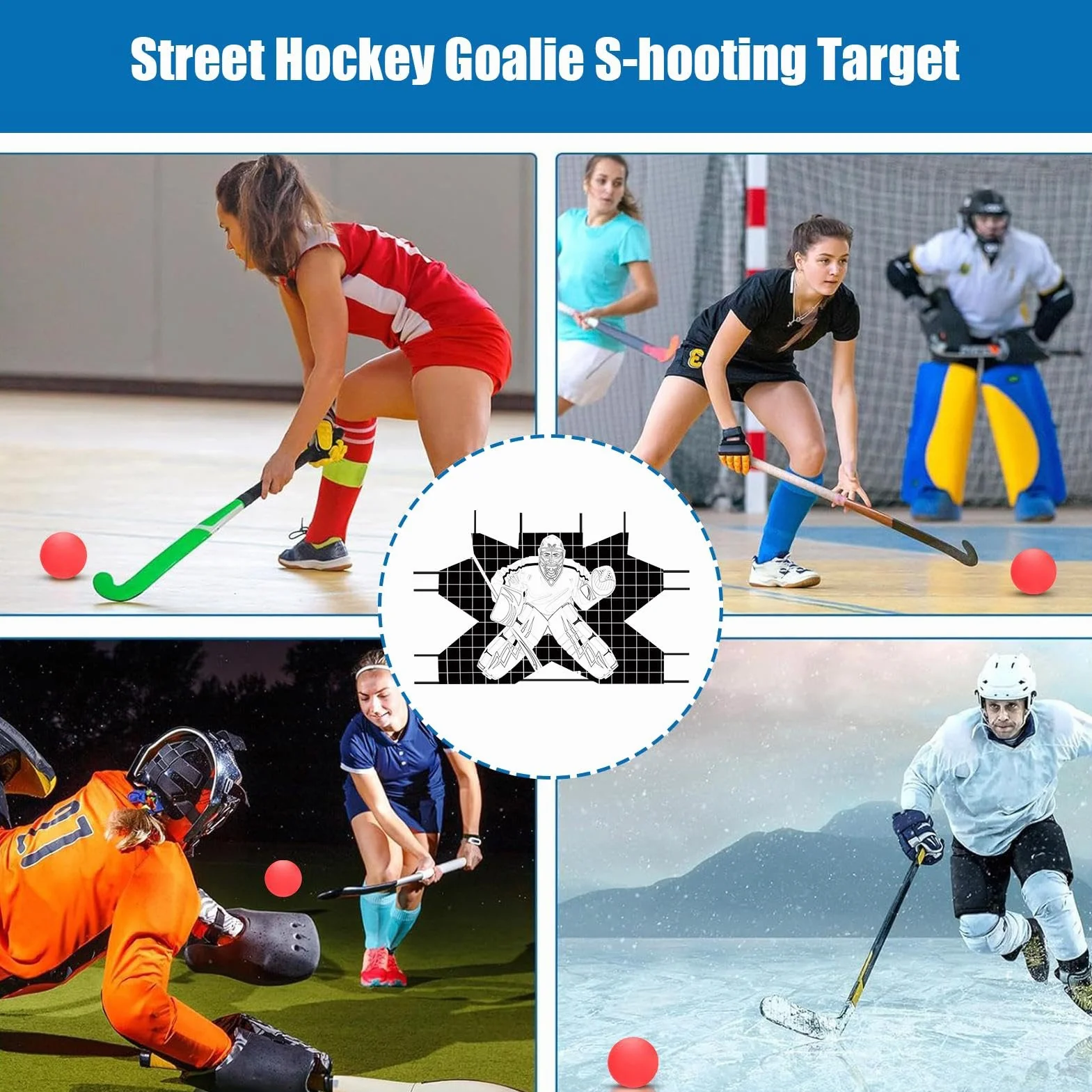 Objetivo de porteros de hockey callejero, red de entrenamiento de precisión