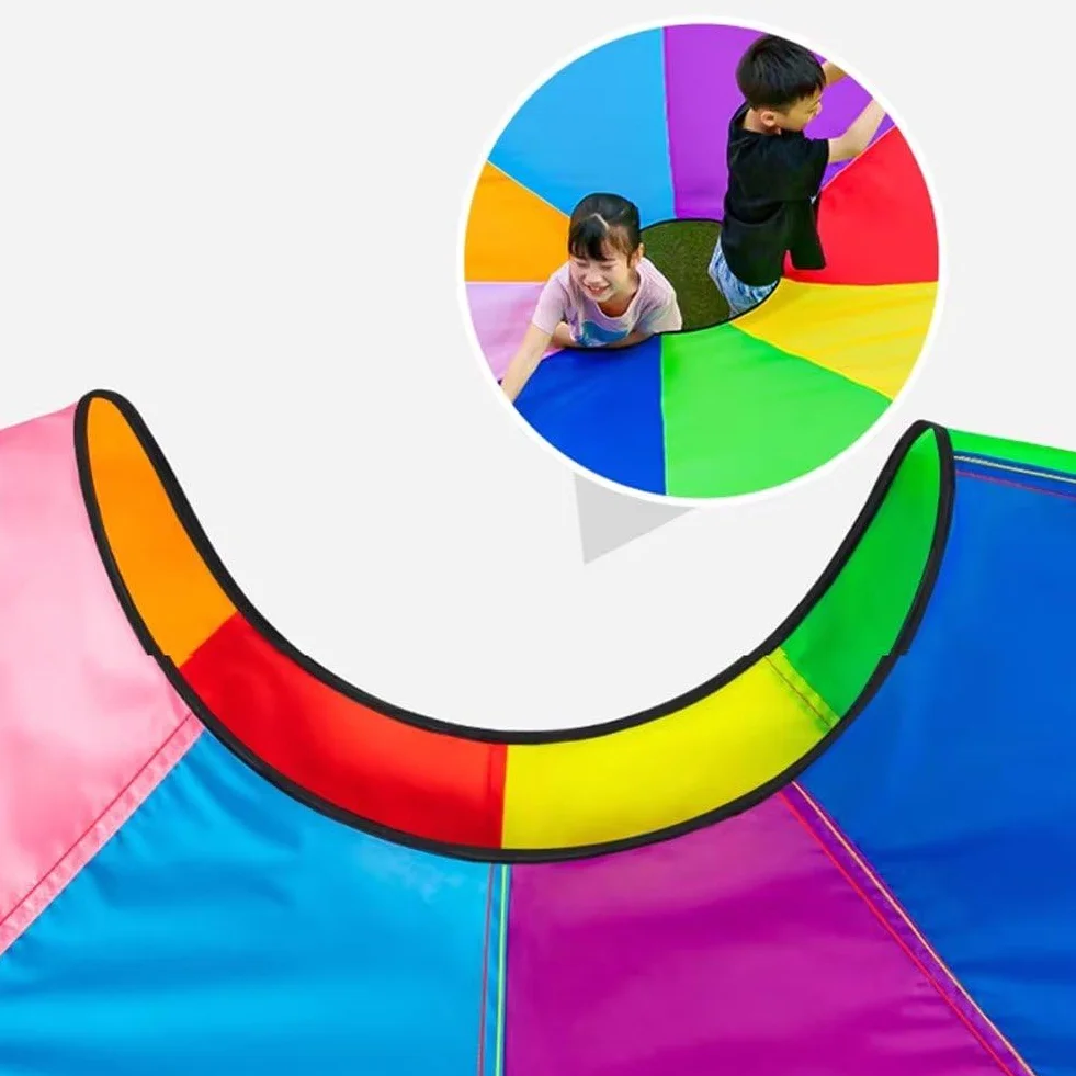Paracaídas para Niños con Agujeros, Juguete Arcoíris, Equipo de Juego al Aire Libre