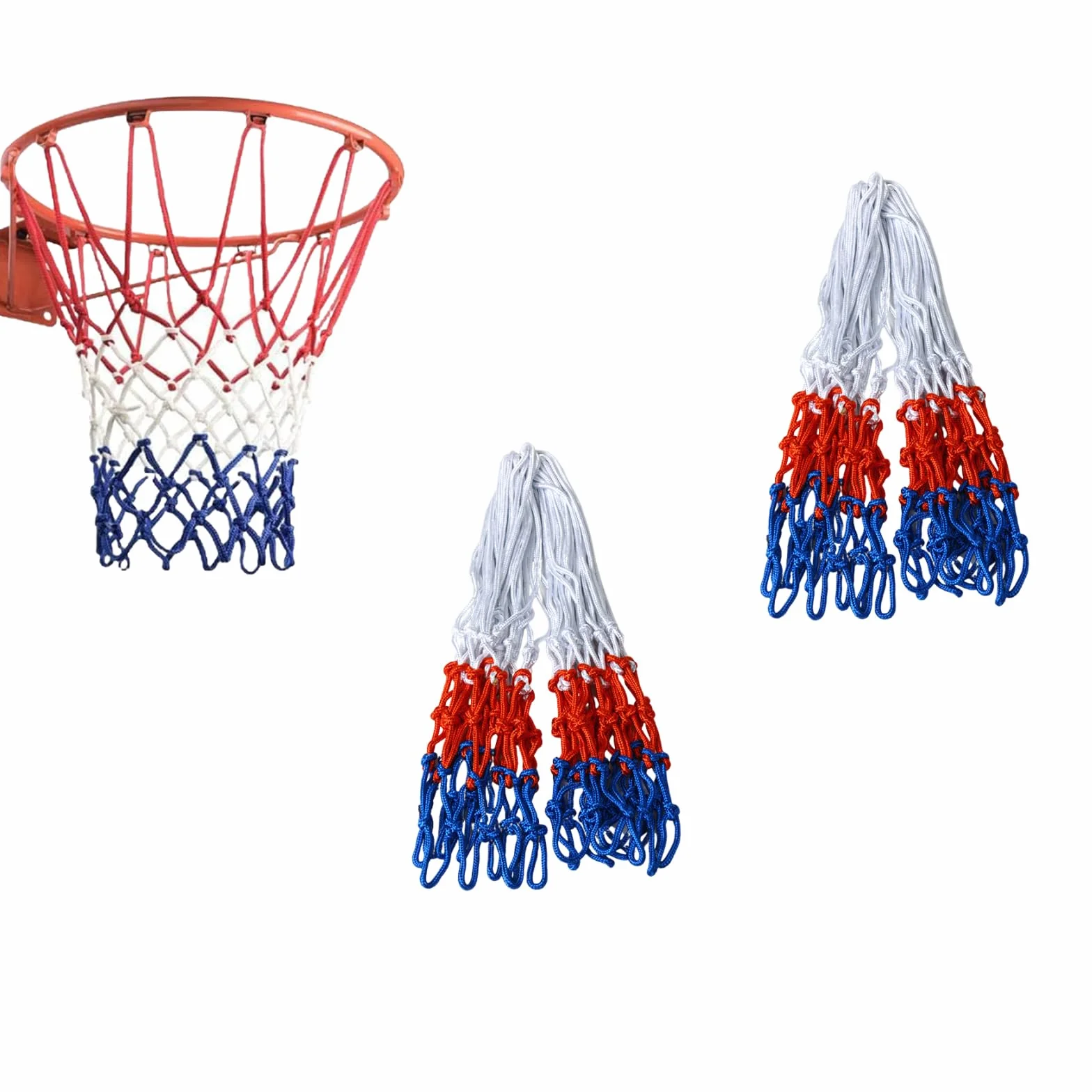 Red de Baloncesto Tricolor, Red de Repuesto Resistente para Interior y Exterior