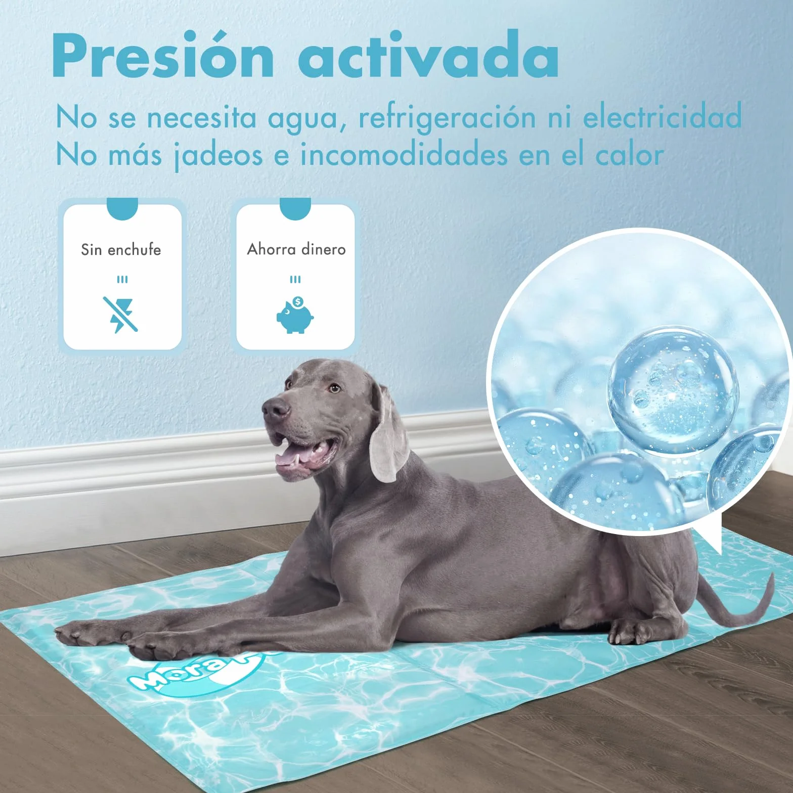 Pawtasy Cama refrescante Perros Manta refrigerante para Perro y Gatos Cama Fria de Verano Alfombra Alfombrilla refrescante colchoneta Fresca para Mascotas Grande XL 100 x 60 cm