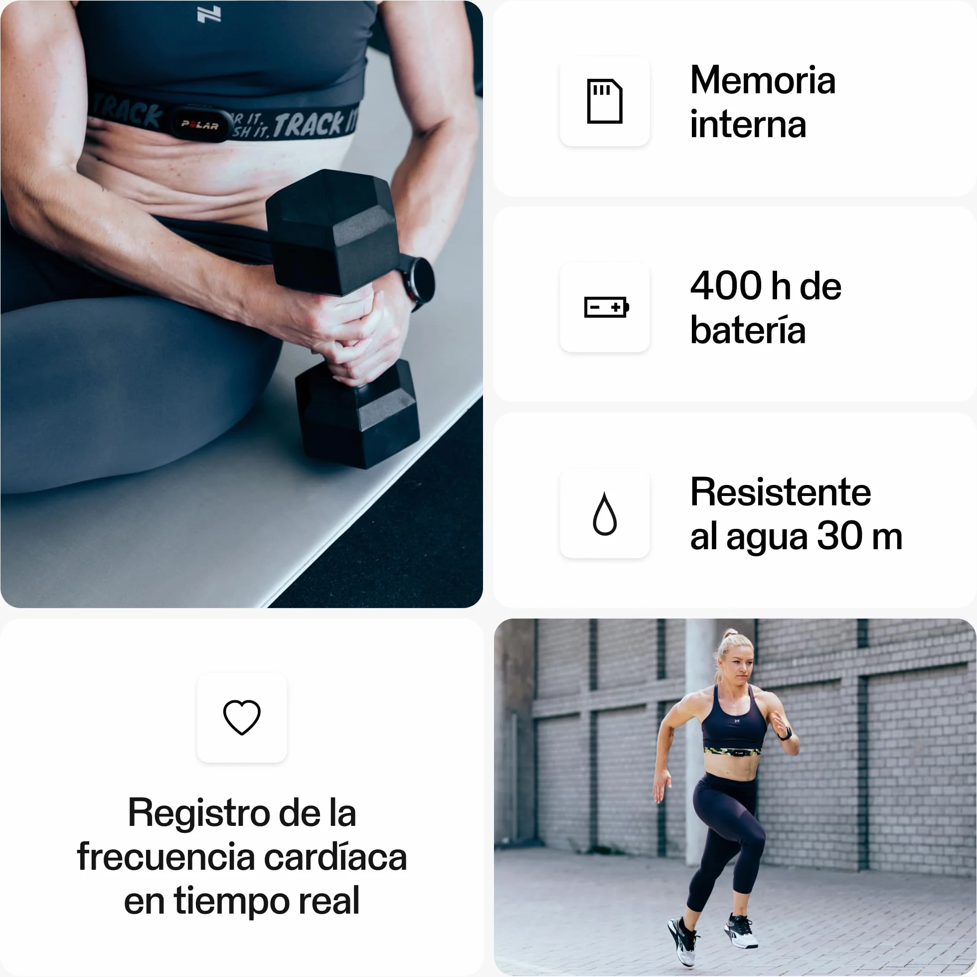 Polar H10 Sensor de Frecuencia Cardíaca Ant+ Bluetooth ECG Resistente al Agua Memoria Interna