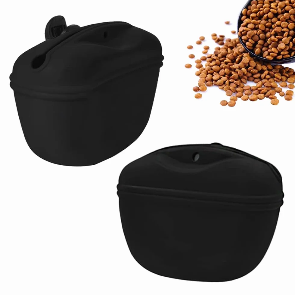 2 Piezas Bolsa Adiestramiento Perros Porta Chuches para Perros Bolsa para Golosinas para Perros para Perros de Silicona Bolsa Contenedor de Comida Portátil Bolsa Premios Perro