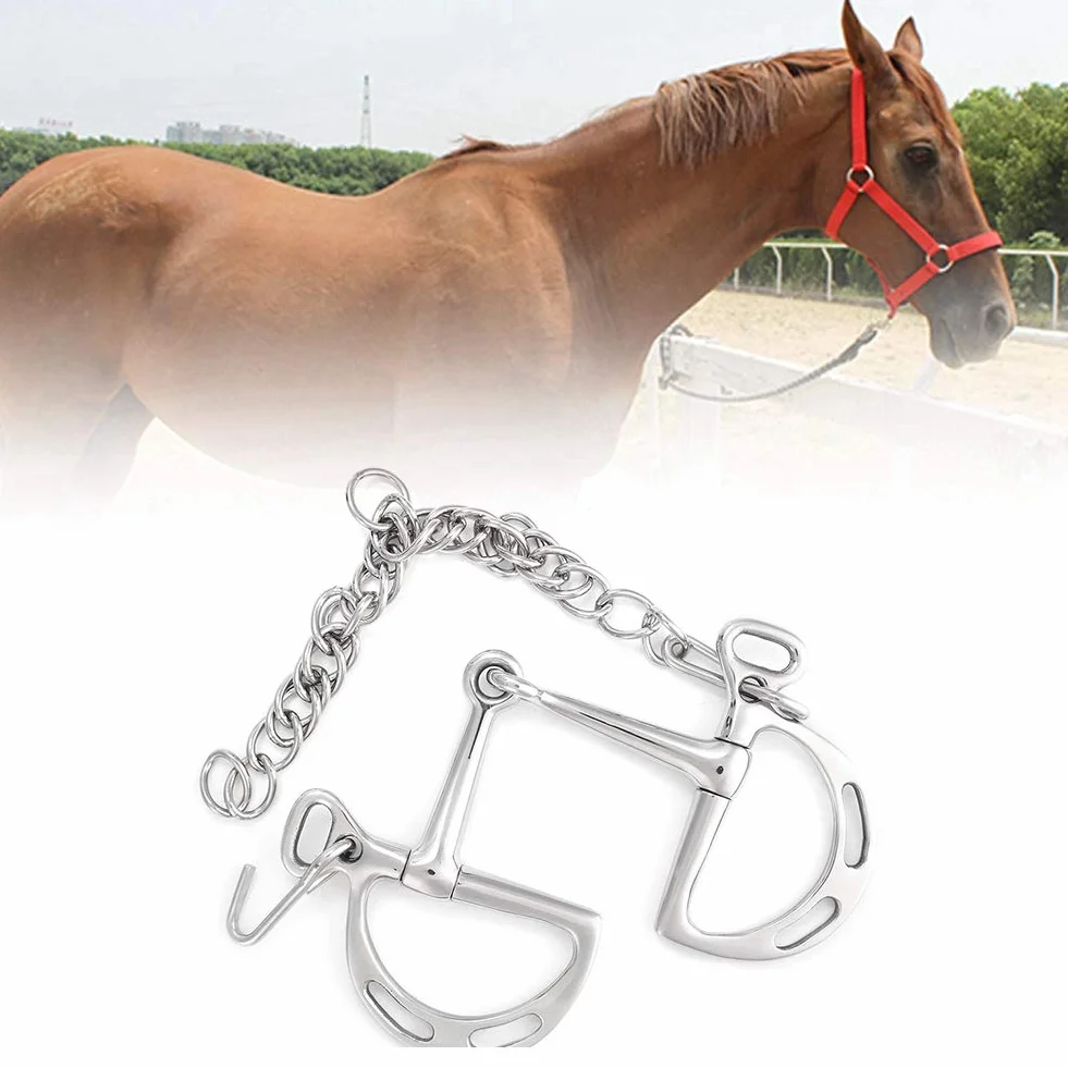 Nikou Masticador de Caballos - Acero Inoxidable a Prueba de Herrumbre Broca de kimberwicke Boca articulada sólida Rodillo de Boca de masticación de Caballo no tóxico(125MM)