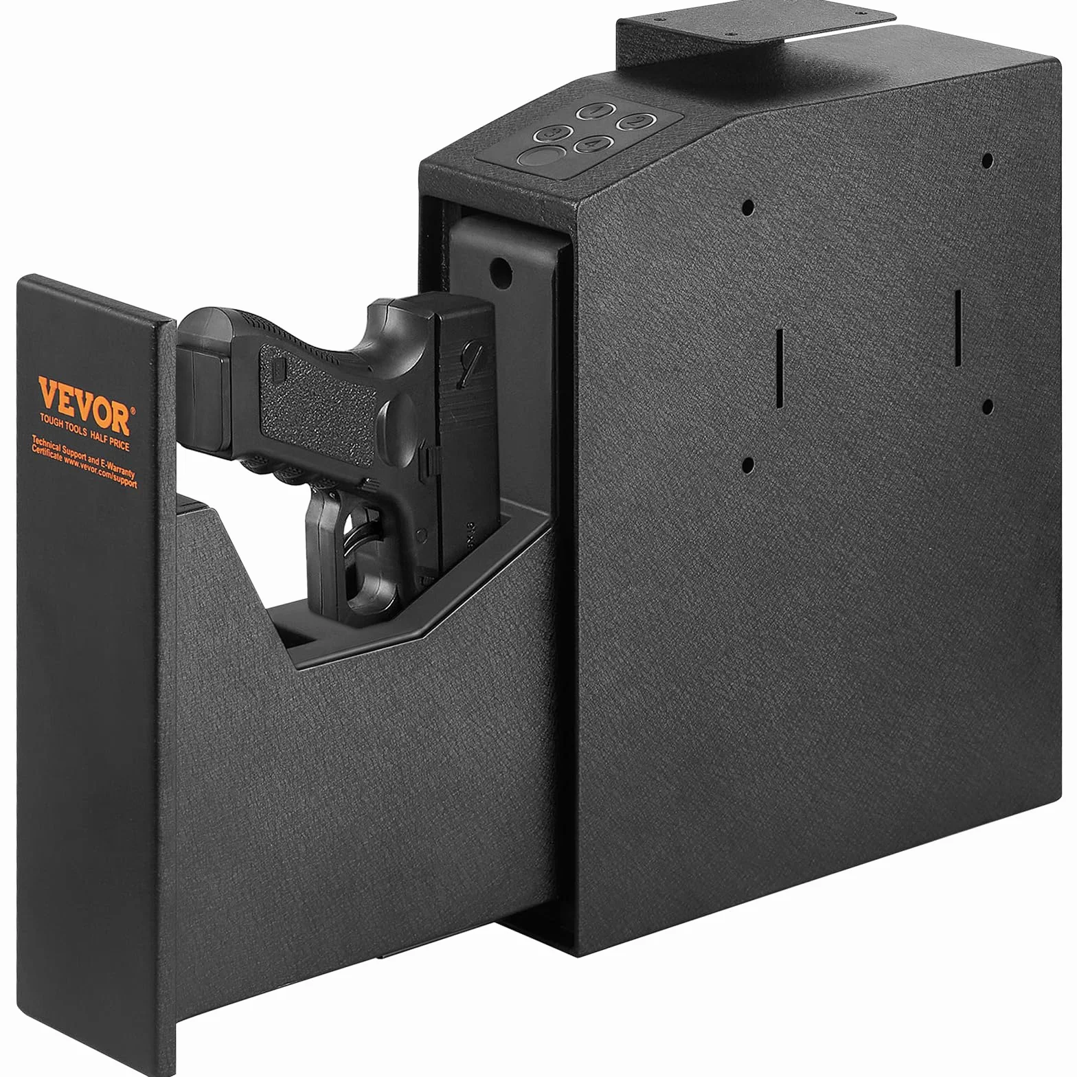 VEVOR Caja Fuerte para Armas Biométrica, 25,5x9,5x32 cm, Negro
