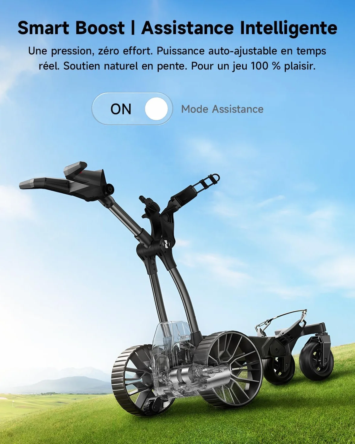 NAVEE Birdie 3X Carrito de Golf Eléctrico con Seguimiento Automático, Batería 36 Hoyos, Ruedas Todoterreno, Plegable