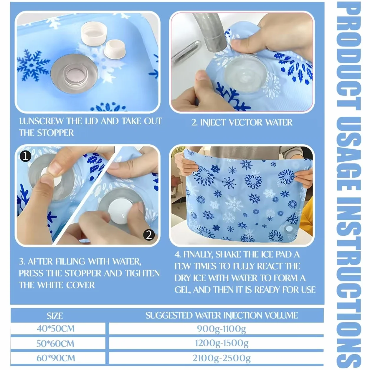 Alfombra Refrescante para Perros Gatos,Mascotas Alfombrilla Autoenfriante,Cama Refrescante Perro Inyección De Agua,Cama Gat Frio Animales Colchon Mascotas para Verano,40x50cm,M,Oso de hielo azul real