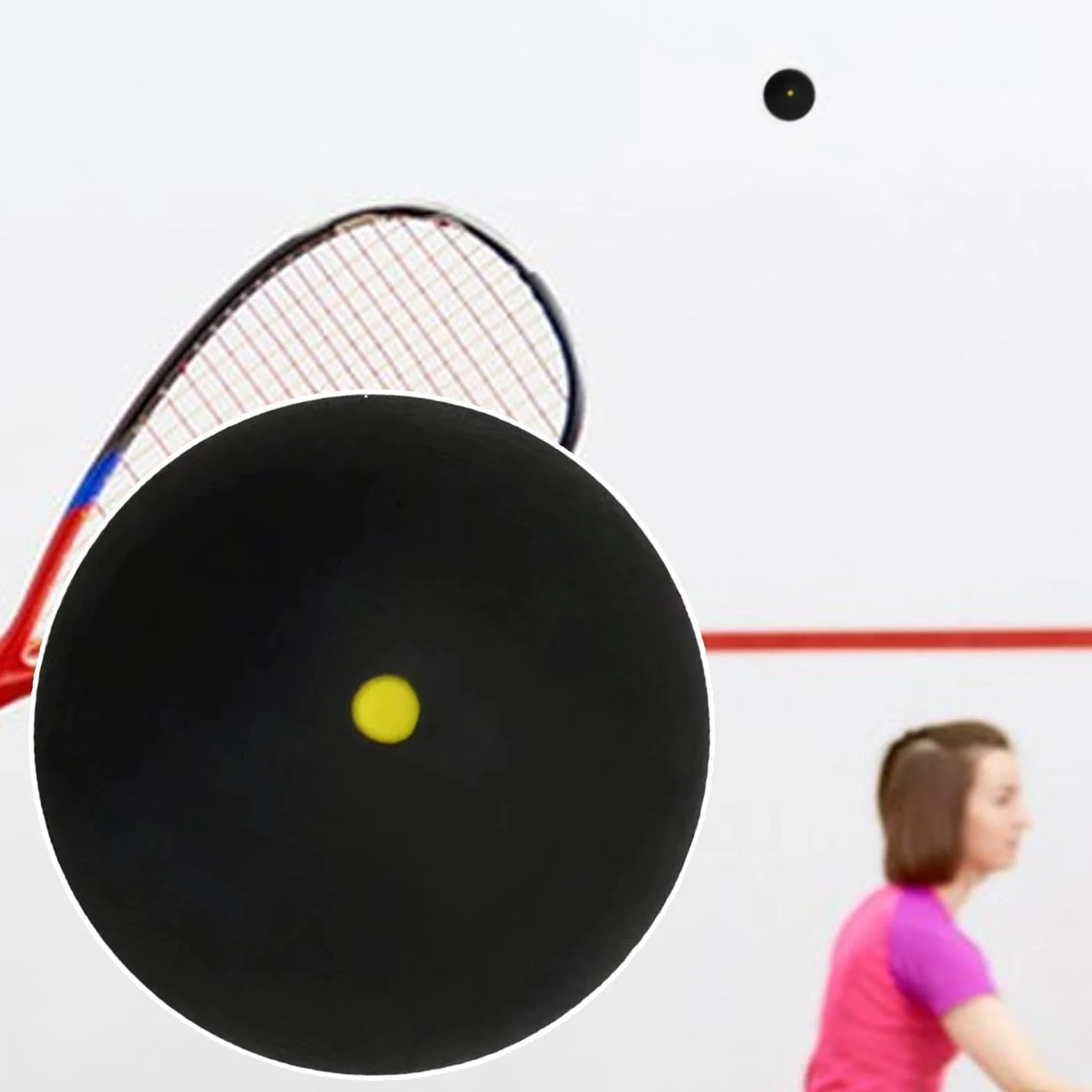 Pelotas de Squash de Goma con Punto Amarillo, Profesionales, Equipo de Squash Portátil para Principiantes