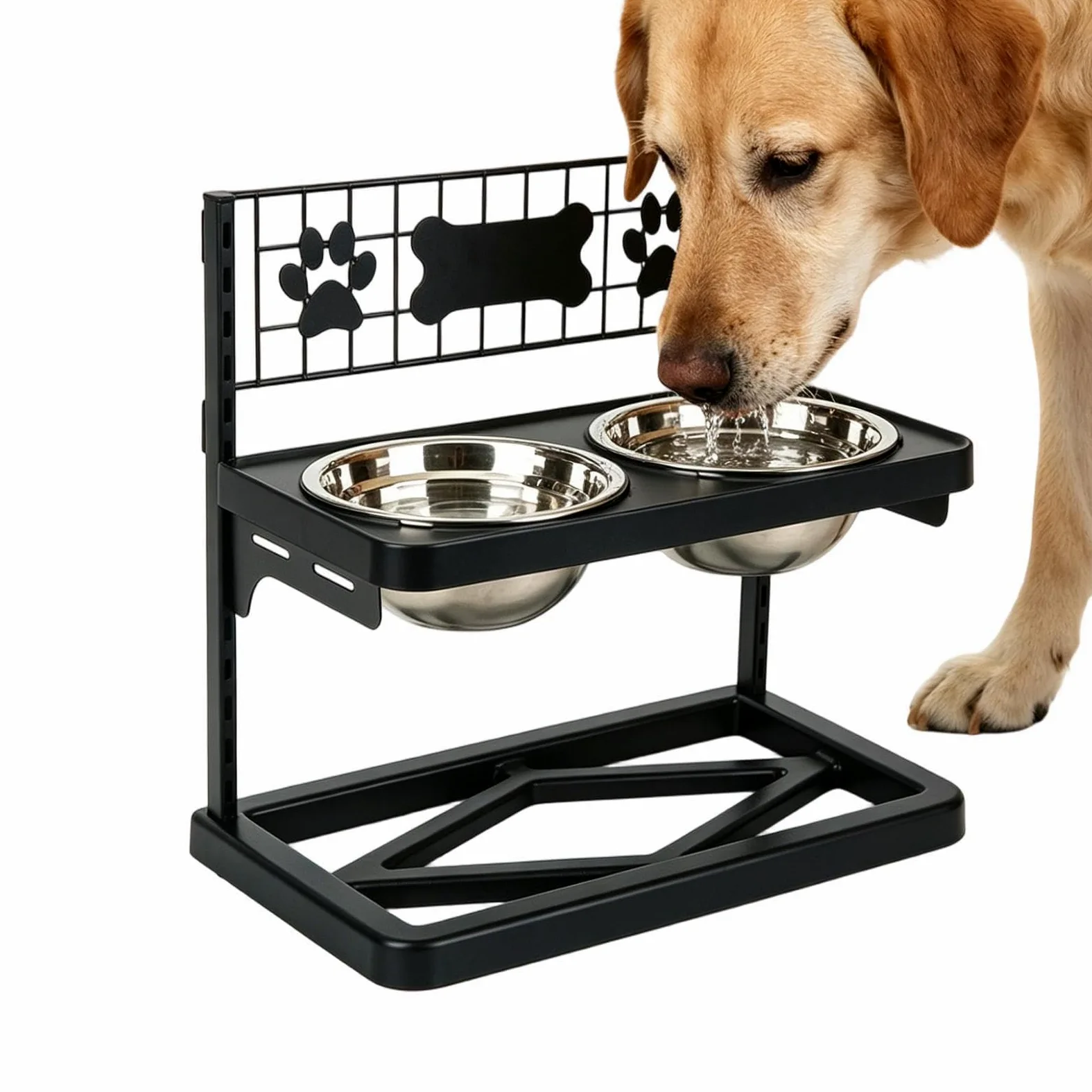 Soporte elevado para cuencos para perros con base antideslizante para perros grandes, comedero duradero para mascotas para uso en interiores y exteriores, ideal para cocina, balcón, patio, patio