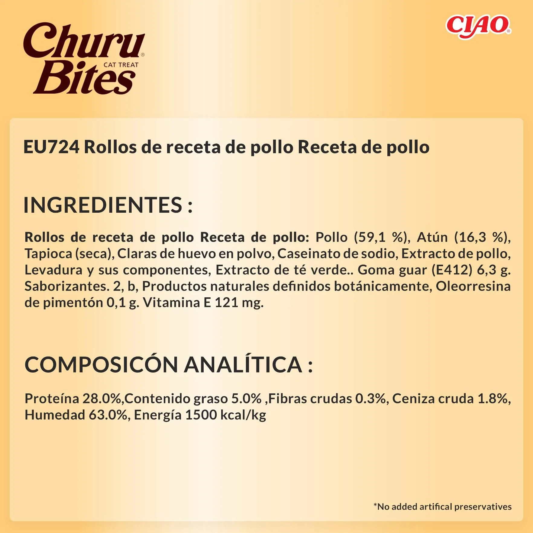 INABA Churu Bites Gatos - Receta Saludable de Pollo - Premios Saludables - Golosinas Crujientes y Cremosas - Pequeña y Práctica Porción Sabor Pollo - Sin conservantes ni Colorantes - 30g (3x10g)
