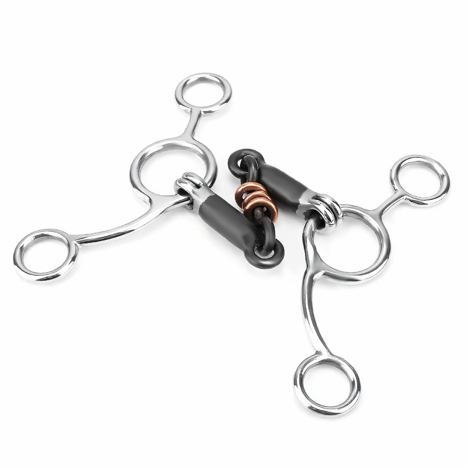 Mordaza de Caballo barrel racing horse bit Broca de Mordaza de Acero Inoxidable con Anillo Suelto Ecuestre con Boca de Acero Negro barrel racing horse Losse ring