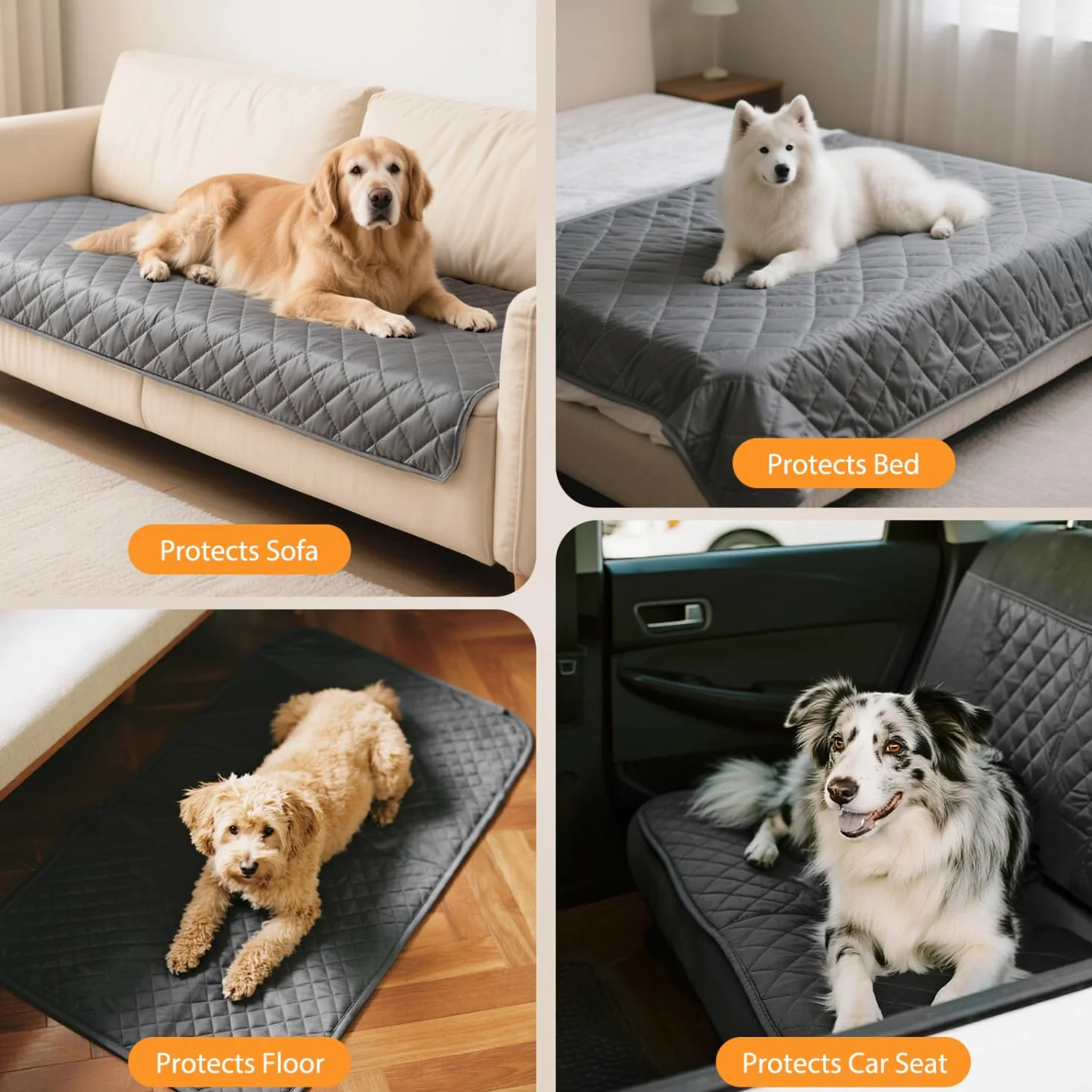Nobleza Protector Sofá Impermeable para Perros, Manta Antipelos Mascotas 178x76cm, Manta Impermeable Cama, Funda Protectora Reutilizable, Fácil Limpieza, Lavable, Antideslizante