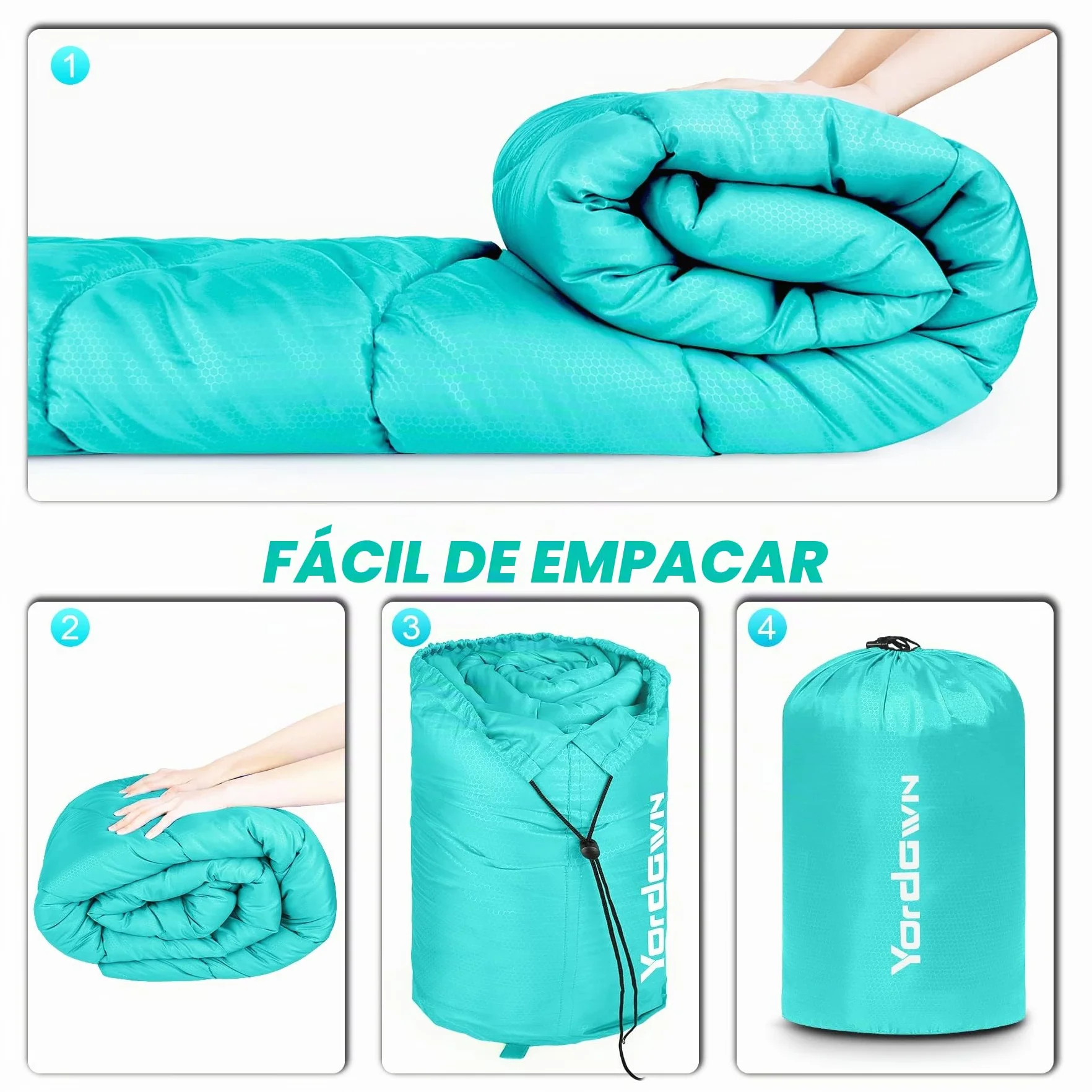 Saco de Dormir Adulto Niños Ultraligero Compacto 4 Estaciones Impermeable Camping Senderismo