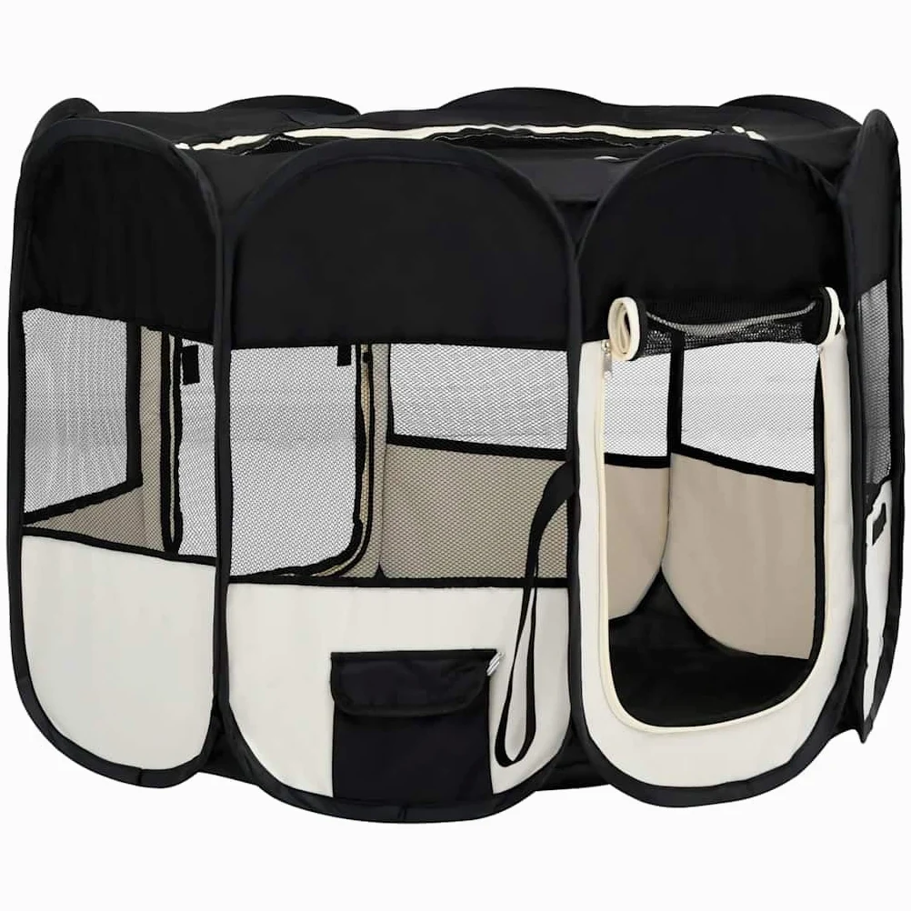 Parque plegable para cachorros, 90 x 90 x 58 cm, caja portátil para perros y cachorros, ideal para entrenamiento y juego, interior y exterior