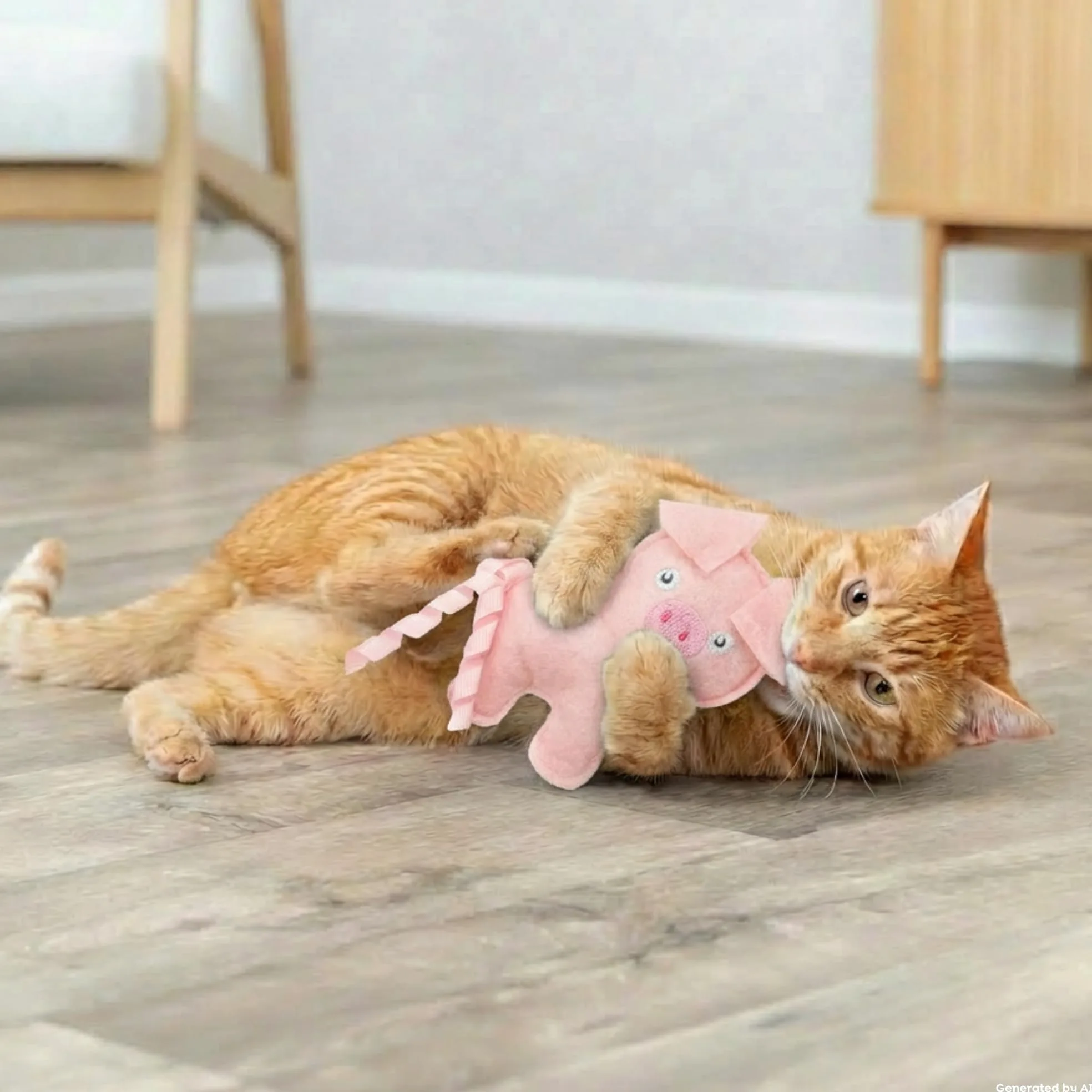 TRIXIE Animales de Granja de Fieltro para Gatos con Hierba gatera – 1 Pieza
