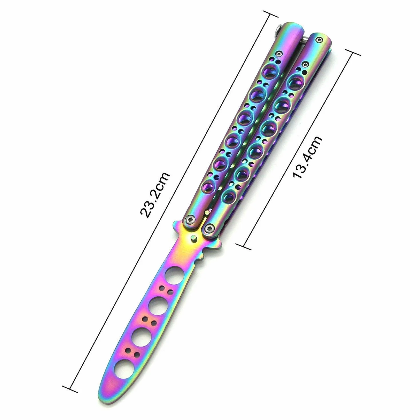 Cuchillo de Titanio/Acero Inoxidable Abanico Multicolor - Entrenador de Artes Marciales