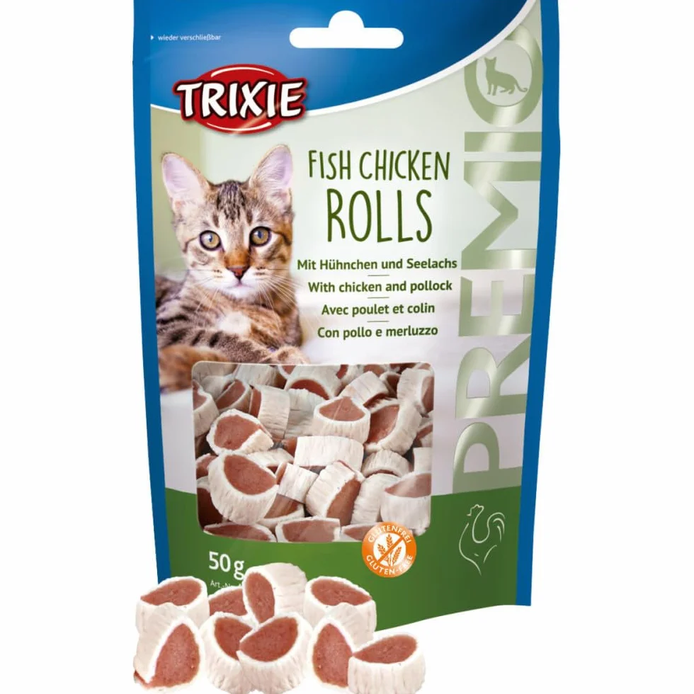 TRIXIE Premio Rolls, Pollo/Merluza, 50 g