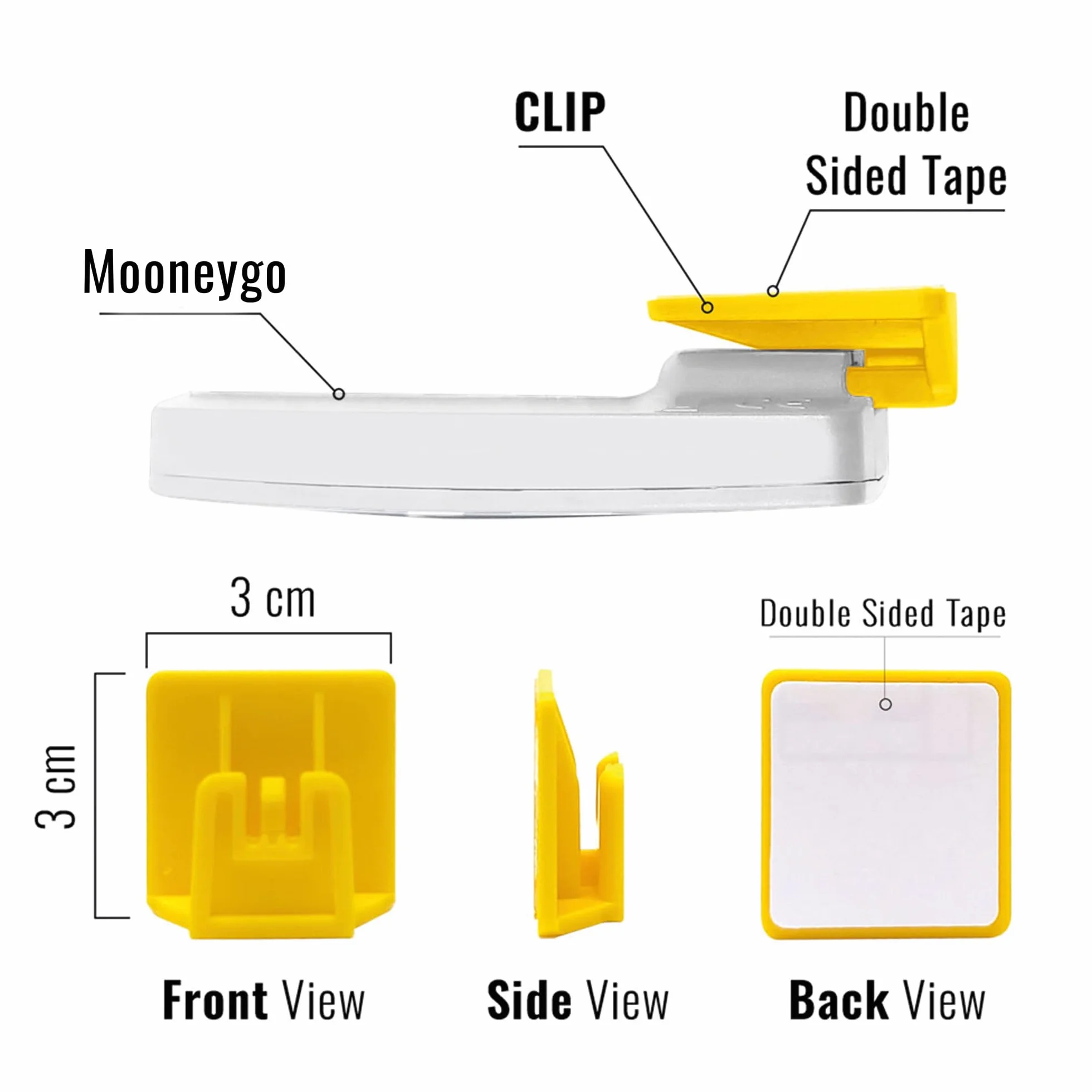 Clip para telepeaje M.go 4R Quattroerre.it 1689M, 3x3 cm, Amarillo
