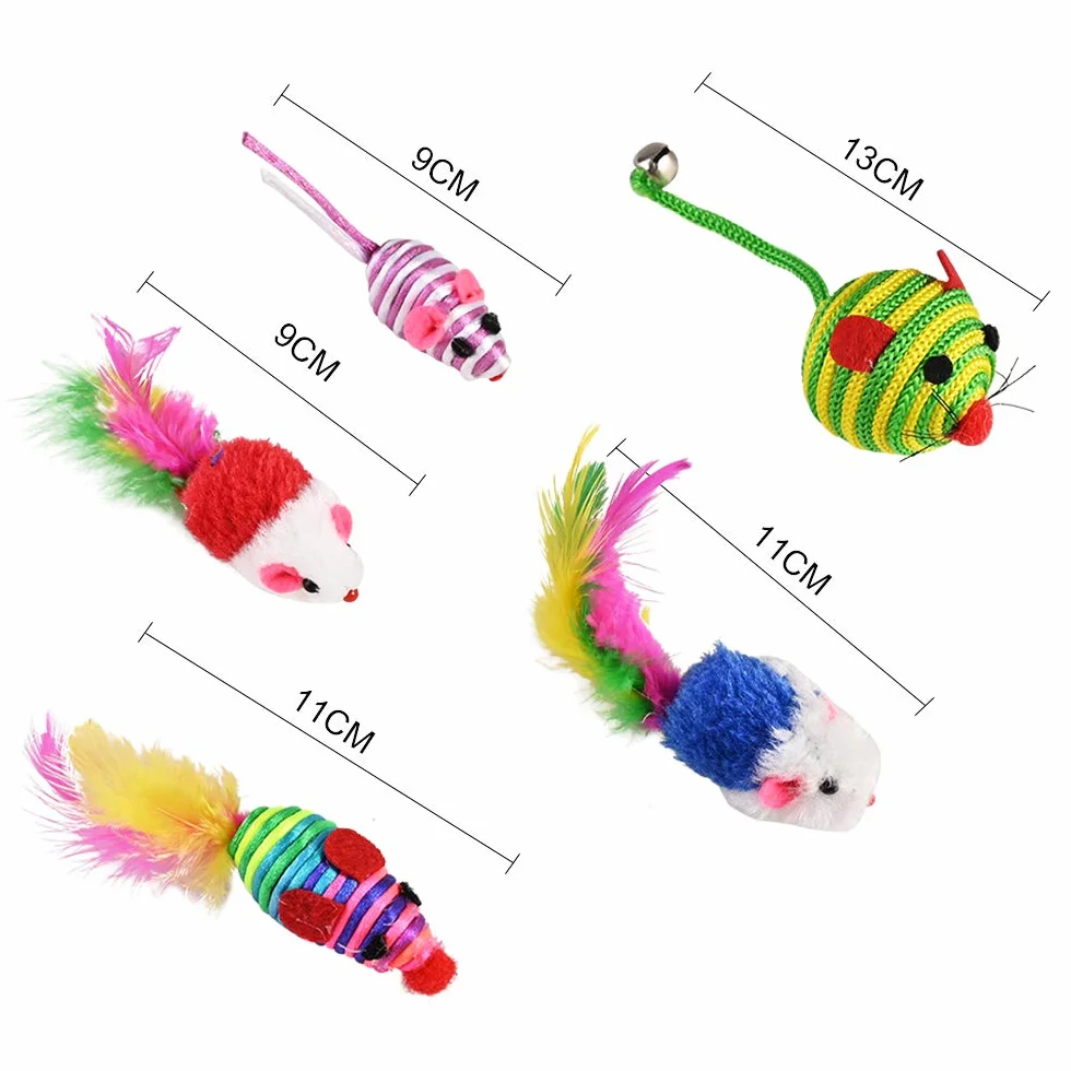 GOLDGE Juguetes para Gatos, Juguete Gato Interactivo, Juegos de Gatos Accesorios, Cat Toys, Cosas para Gato con Plumas, Ratóns, Pelota, Almohada y Juguete Interactivo Varias