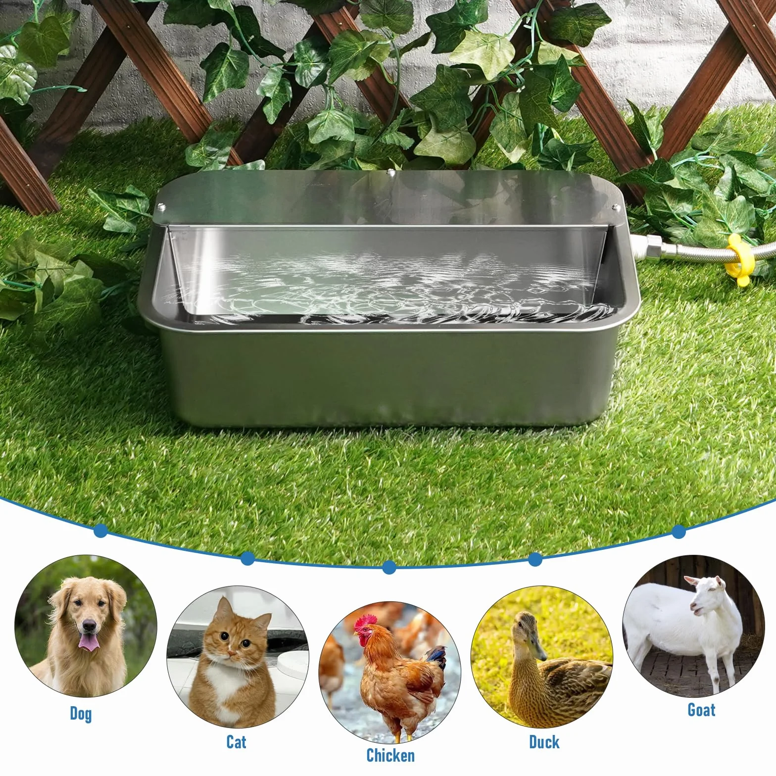 Bebedero AutomáTico para Perros, Bebedero de Acero Inoxidable 11L para Perros Grandes, Correo AutomáTico Autorellenable para Gato de Exterior, CorreoAutomáTico para Cachorro, Gatos y Gallinas