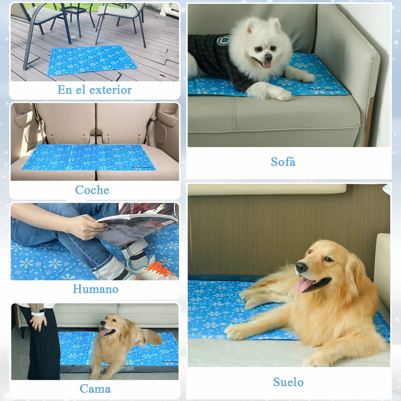 Nepfaivy Cama Refrescante Perro Grande - Cama Perro Verano, Manta Fria para Perros y Gatos, 90x50cm