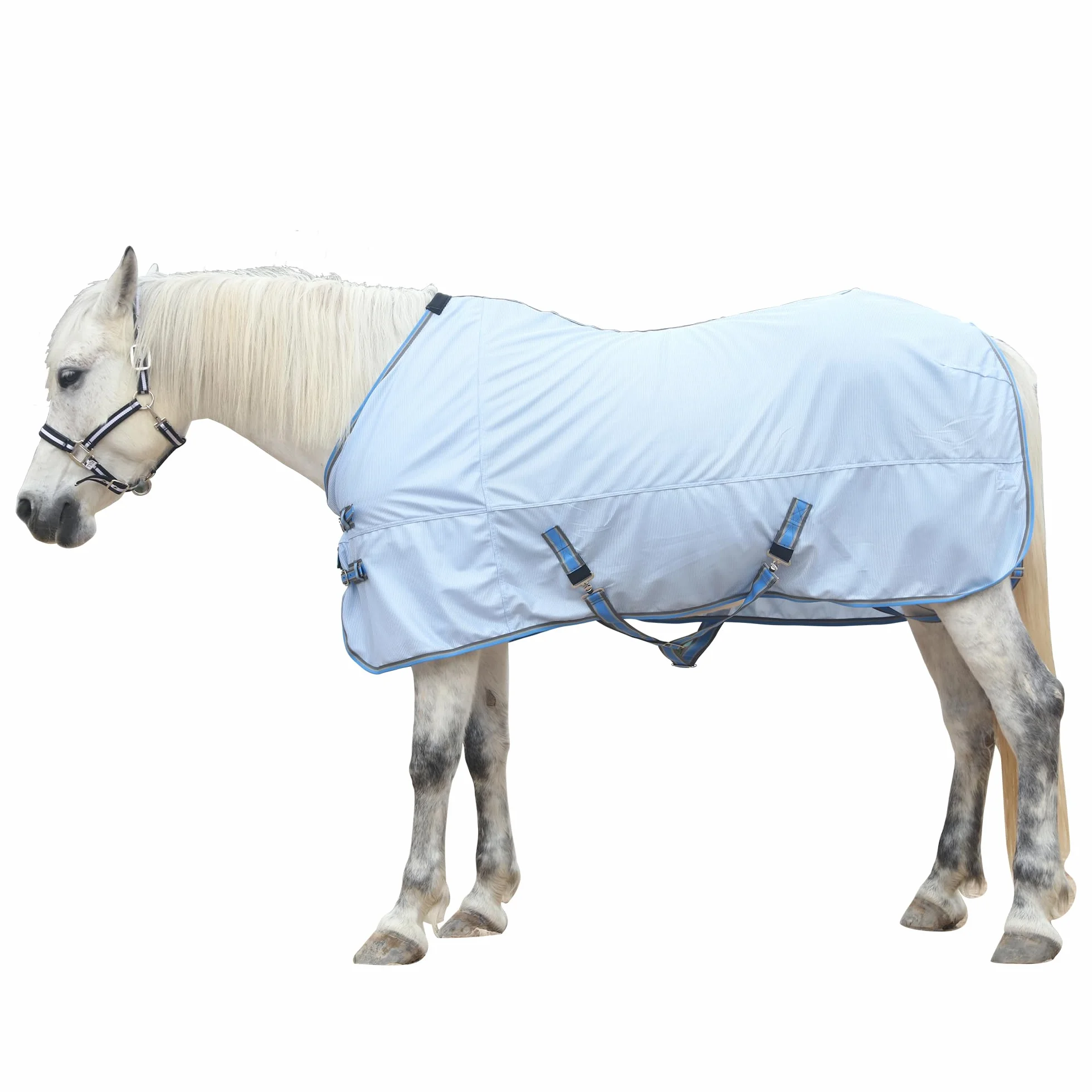Manta antimoscas para caballo, manta para eccema con correa cruzada ajustable, protege la piel del caballo de arañazos, rayos UV y otras lesiones externas