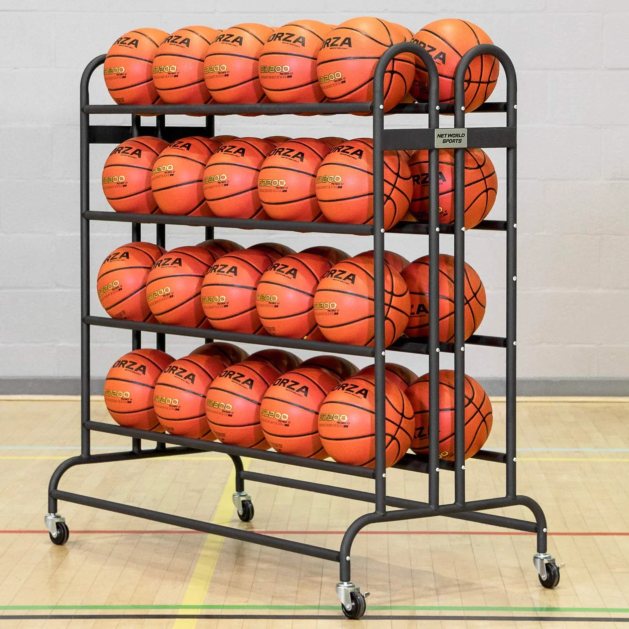 FORZA Carro Estante para Balones y Pelotas 20 40 Almacenaje Deportivo Portátil