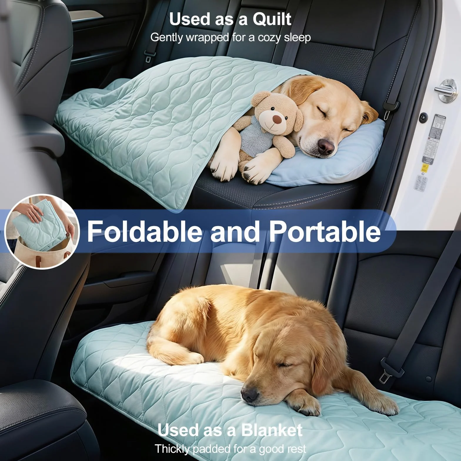 Manta Refrescante para Perros Q-MAX > 0,4, Manta Ligero Lavable para Mascotas, Multitamaño Autorrefrigerante para Gatos, Cama de Verano para Personas Calurosas, 94 × 120 cm, XL, Azul