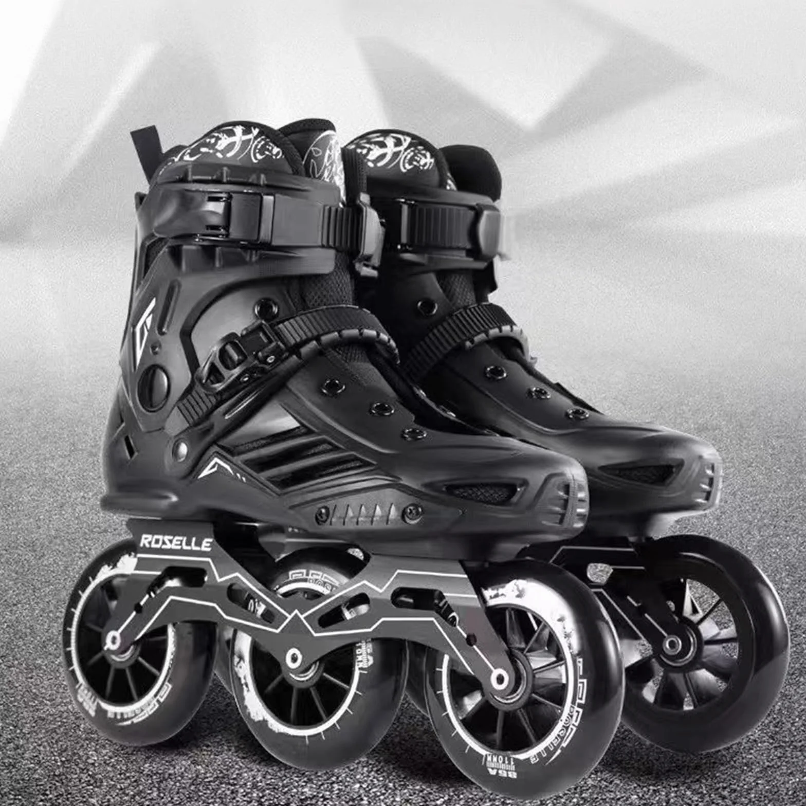 Patines En Línea Profesionales 3 Ruedas para Adultos, Bota Interior Extraíble Lavable, Alto Rendimiento (39, Blanco+Dorado)
