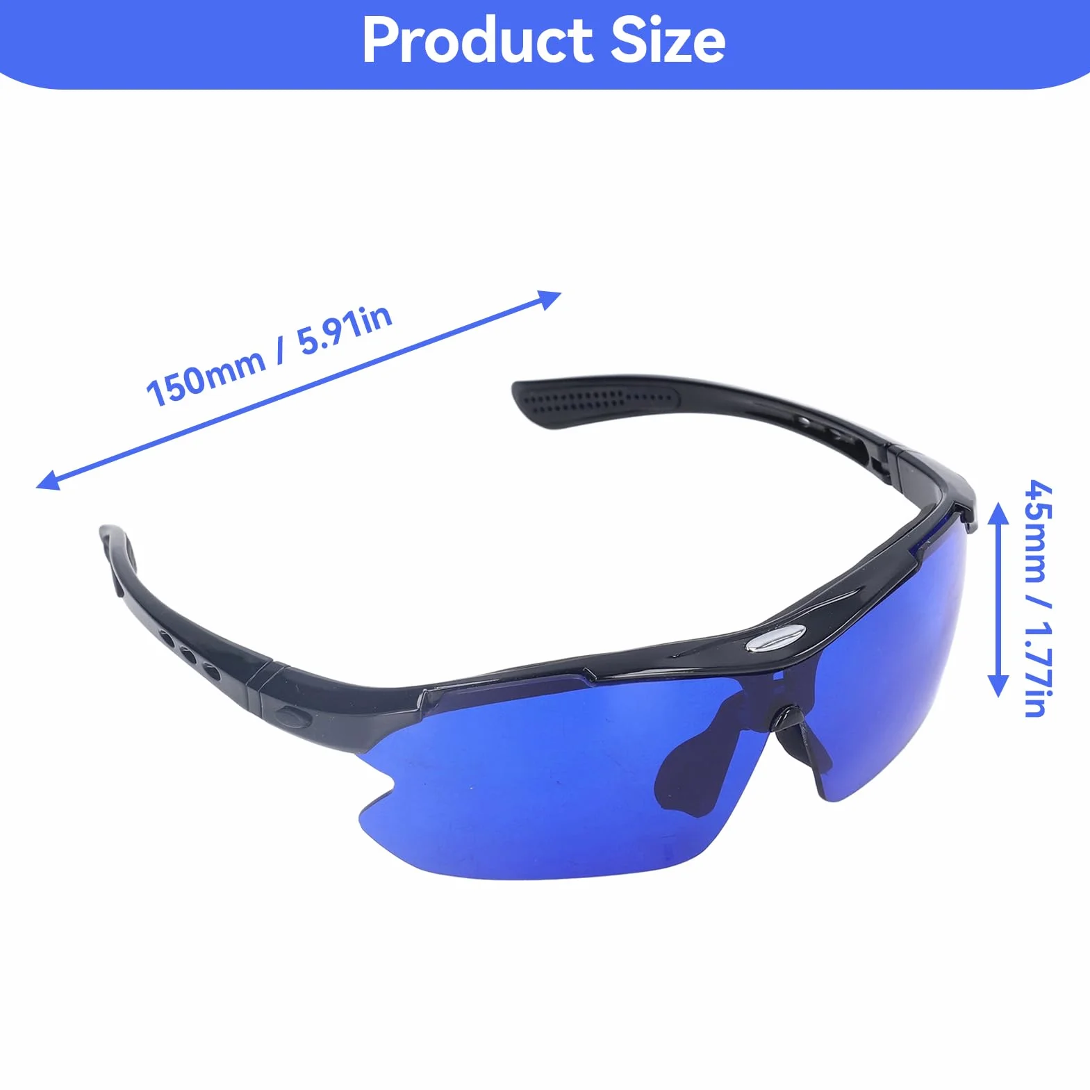 HERCHR Gafas localizadoras de pelotas de golf con lentes azules y bolsa de almacenamiento