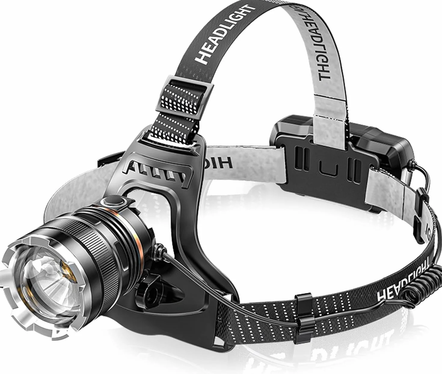 Linterna Frontal LED Recargable 5000 Lúmenes 6 Modos Sensor y Luz Roja 5200mAh USB IPX6 Impermeable