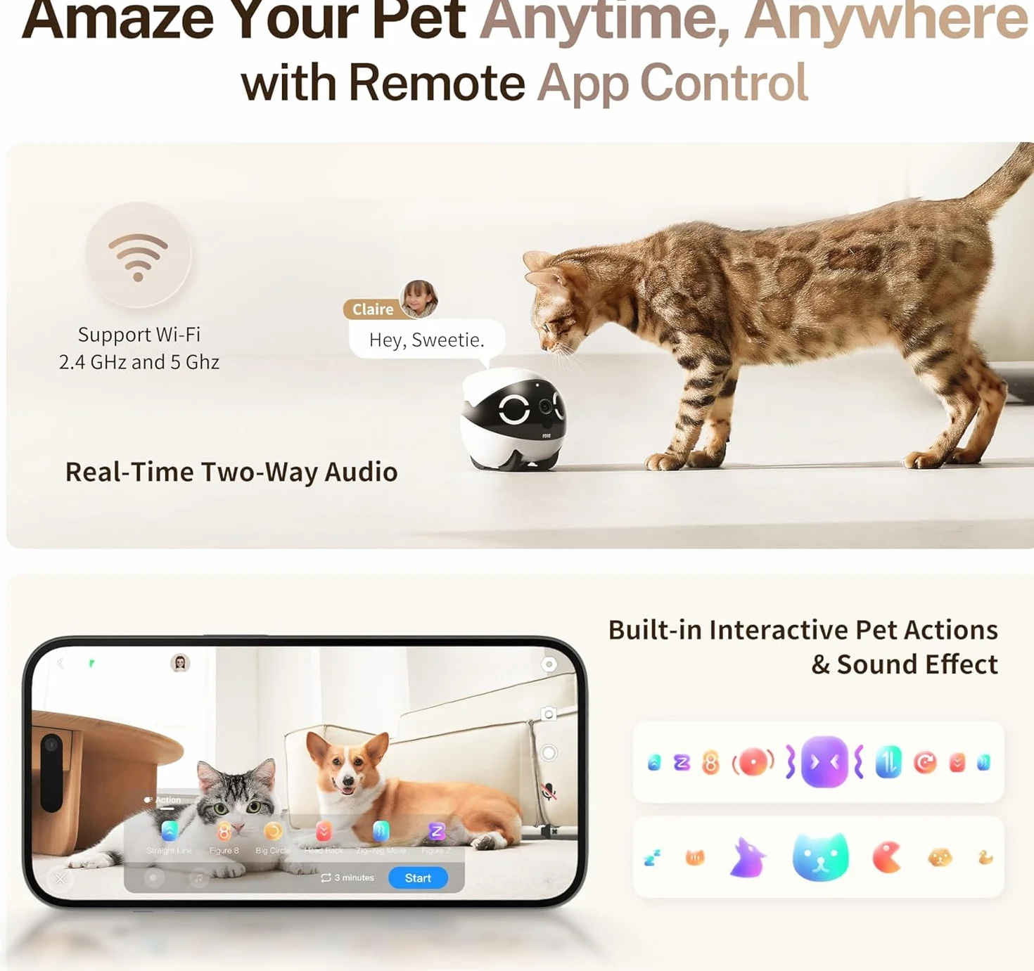 Enabot ROLA - Mini Robot Divertido para Mascotas