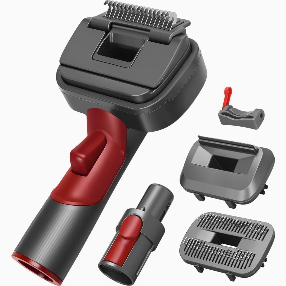 3 en 1 cepillo para pelo de animales para perros y gatos, compatible con Dyson V7 V15 | Elimina el pelo suelto directamente al cepillarlo, cuida la piel con función de autolimpieza