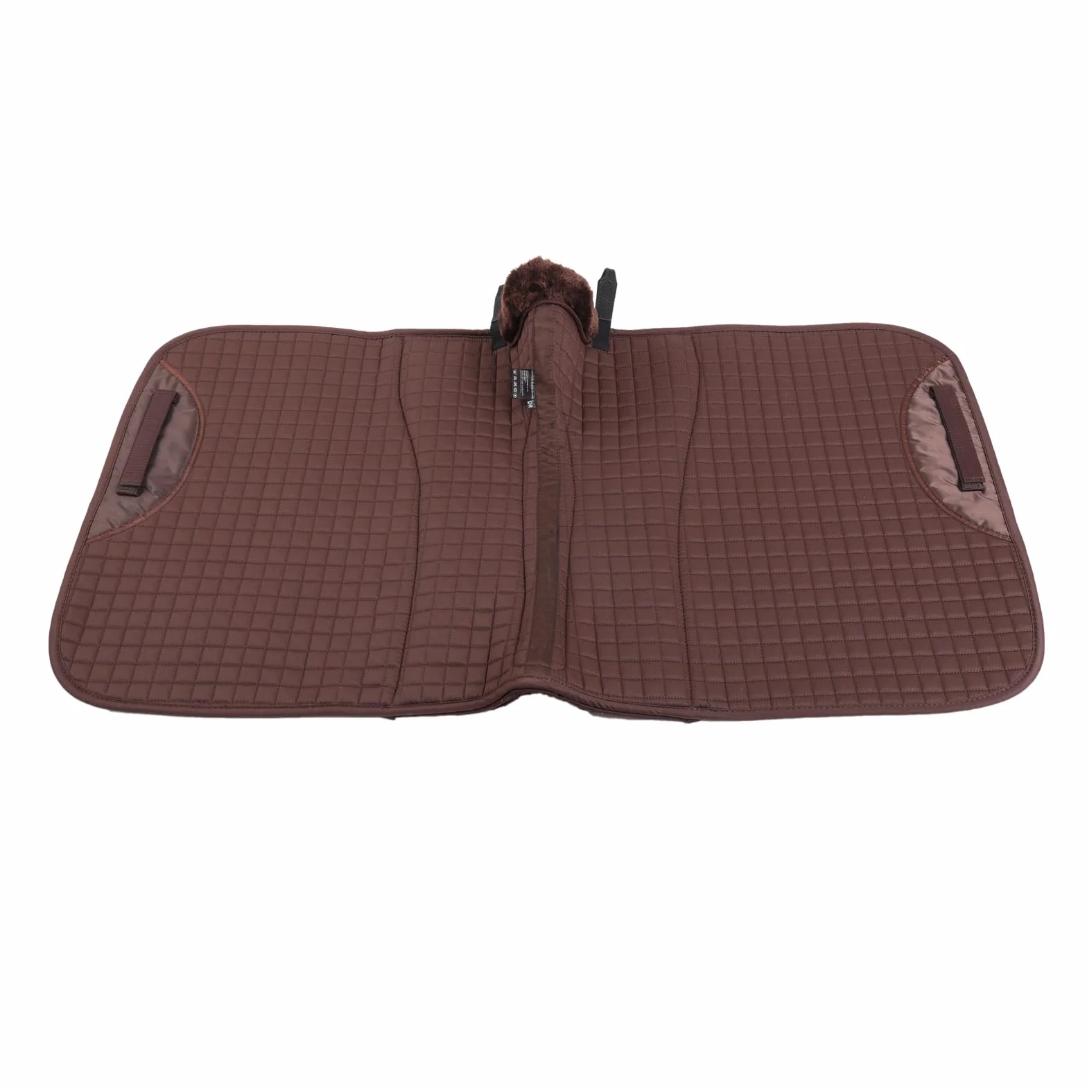 Almohadilla de piel sintética para silla de montar a caballo, manta completa Numnah Saddlecloth cuadrada con columna vertebral transparente de alta marchitura para montar a caballo, absorción