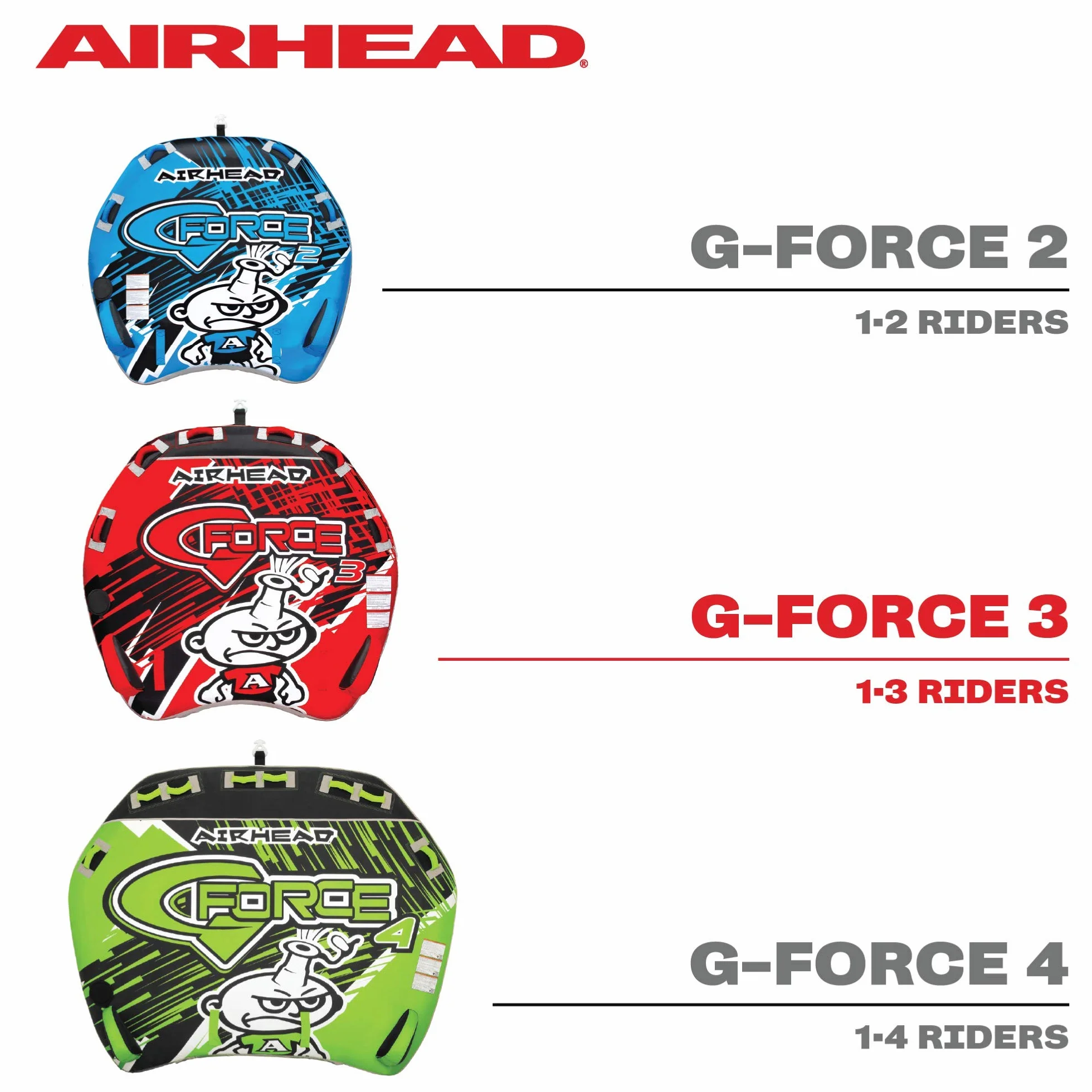 AIRHEAD G-Force Tubo remolcable 1-4 Jinetes para navegación