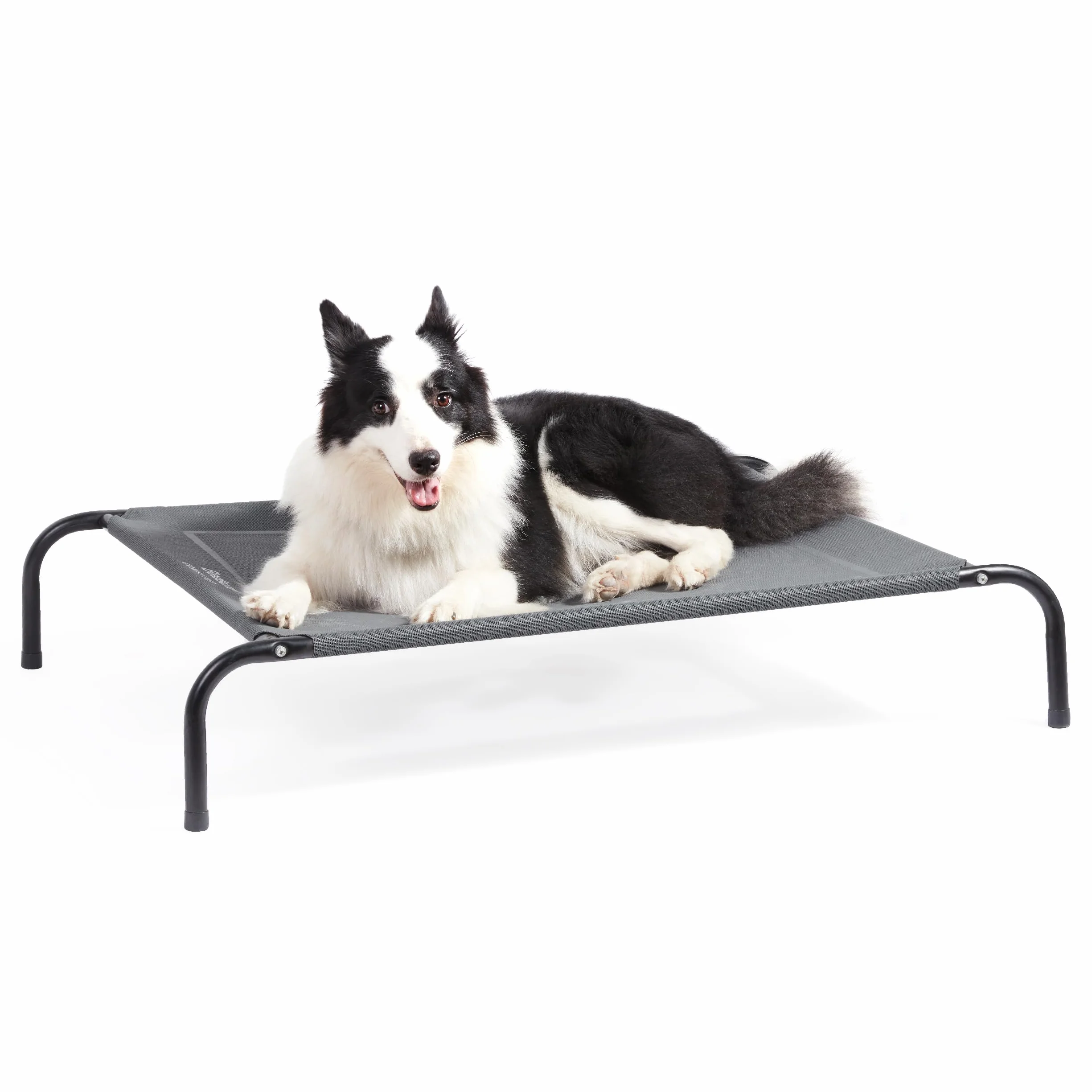 Bedsure Cama Elevada para Perros Medianos - Cama Impermeable Elevada para Perros con Malla, Cama para Perros para Exteriores, Ideal para Viajes y Jardín, Gris, 105x65x20 cm