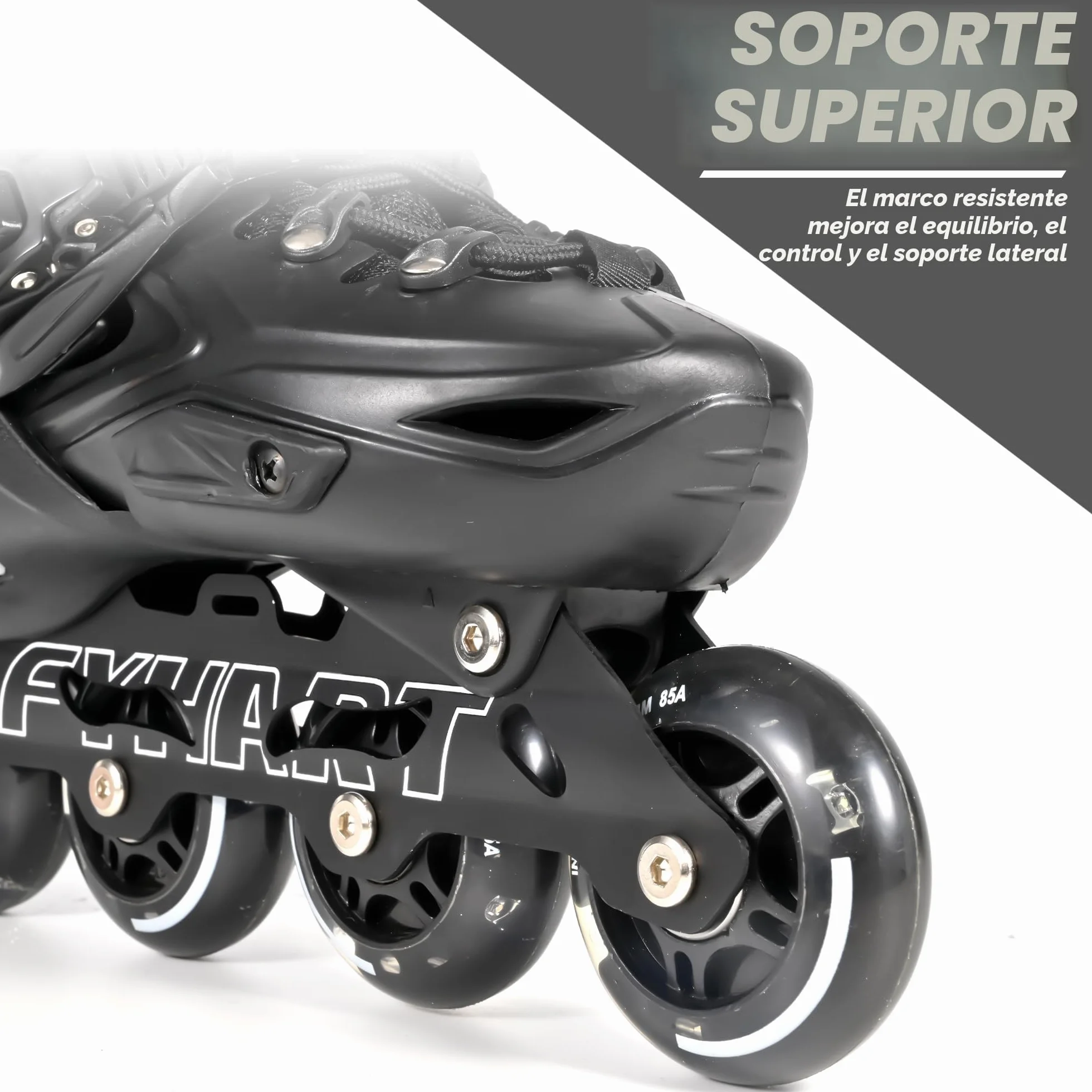 Patines en Línea para Niños y Adultos 4 Ruedas Negro