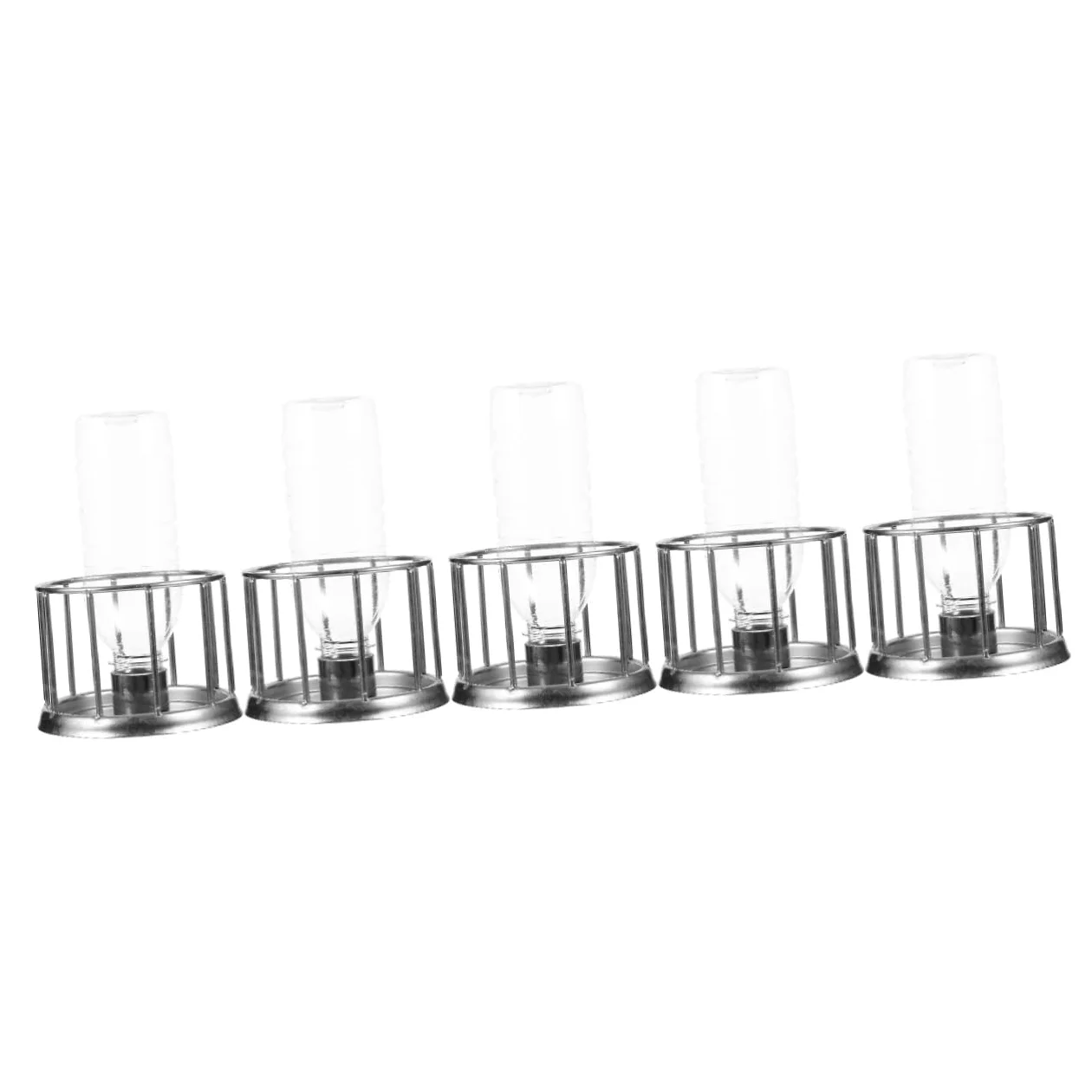 INOOMP 5piezas Alimentador De Agua para Mini Comedero De Acero Inoxidable para Reptiles Plato De Alimentación Duradero y Práctico para Terrarios y Acuarios