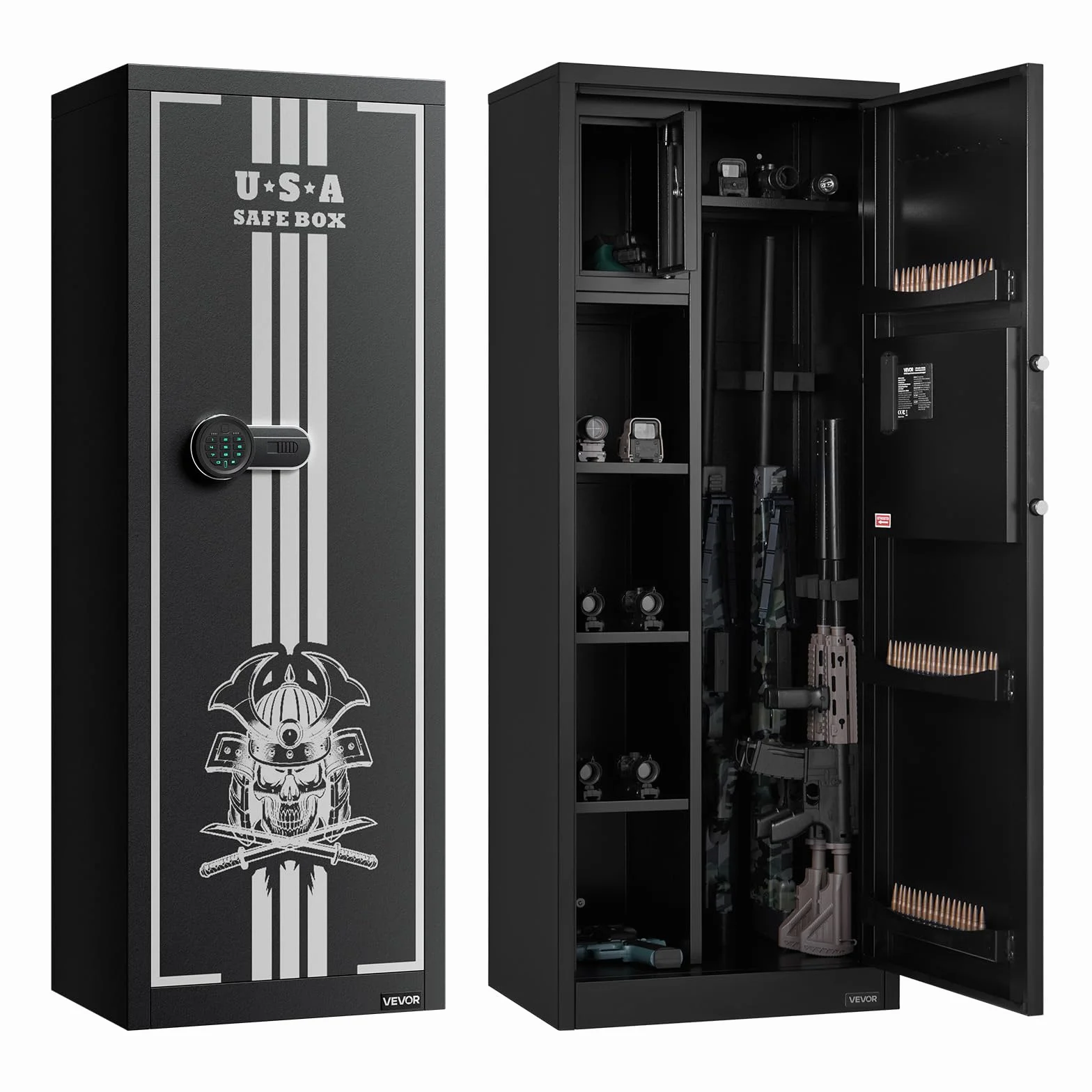VEVOR Armario para Armas Largas con Cerradura con Contraseña, Caja Fuerte para Rifles, 536x386x1430 mm