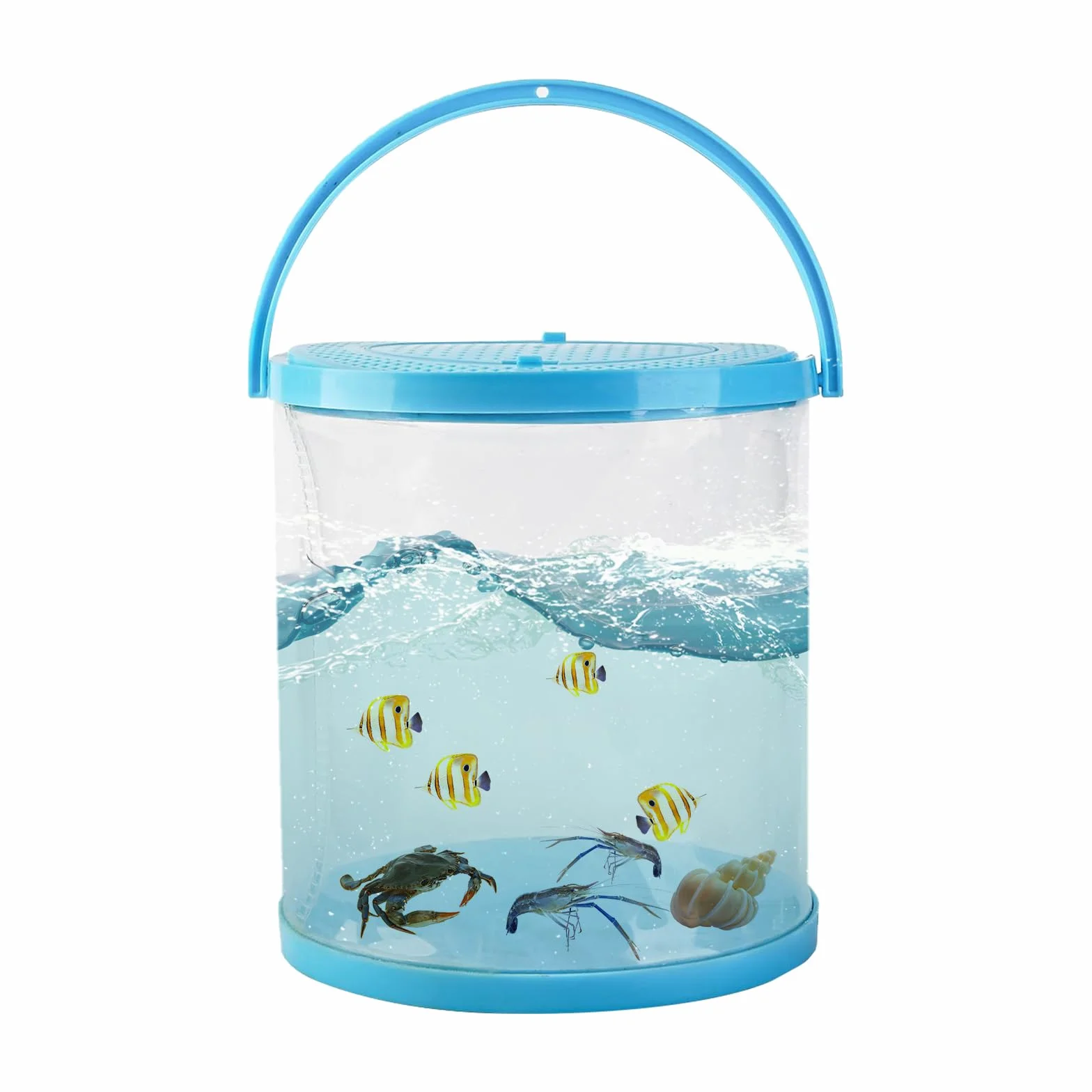 Dnoifne Acuario Pequeño Plegable, Tanque de Agua Portátil para Peces, Contenedor para Transporte, Pecera de Plástico, Ideal para Principiantes y Captura y Suelta