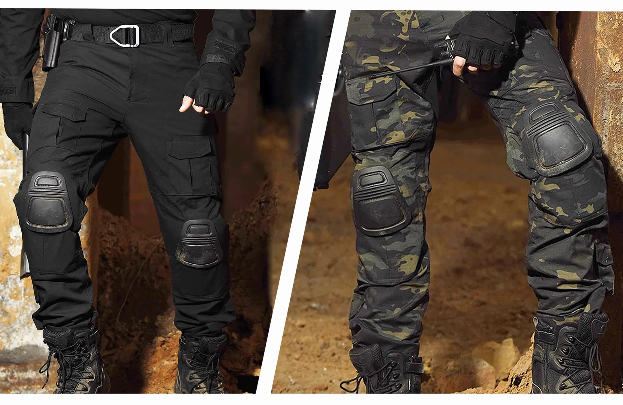 Juego de rodilleras tácticas Airsoft Combat Paintball G3 G2