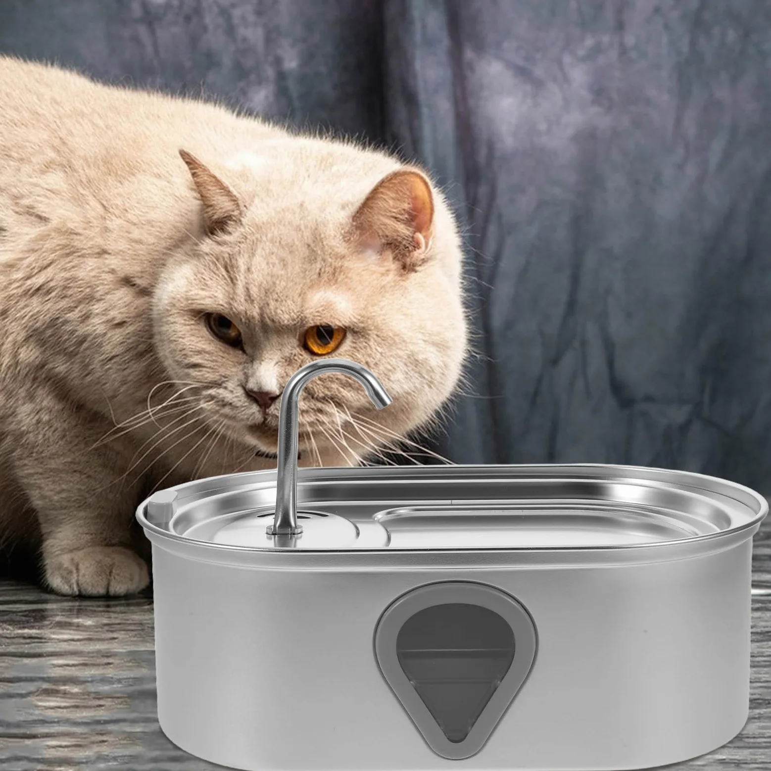 Milisten Bebedero para Gatos: Bebedero automático de Acero Inoxidable de 3,5 l para Mascotas, silencioso, para Perros y Gatos, con USB.