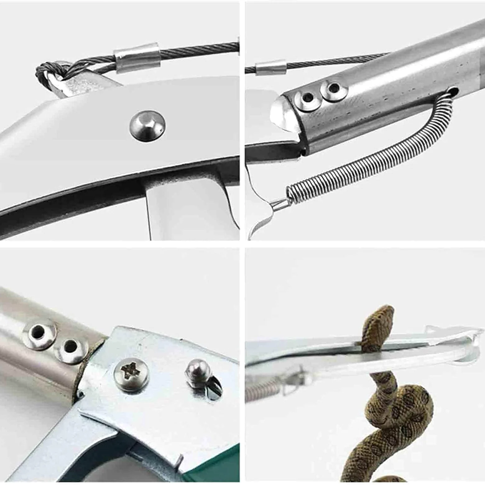 Pinzas De Serpiente para Reptiles De Acero Inoxidable Dentado Ancho De La Mandíbula De Reptil De Serpiente,Pinzas De Serpiente, Agarrador Plegable (Size : 1.2M)