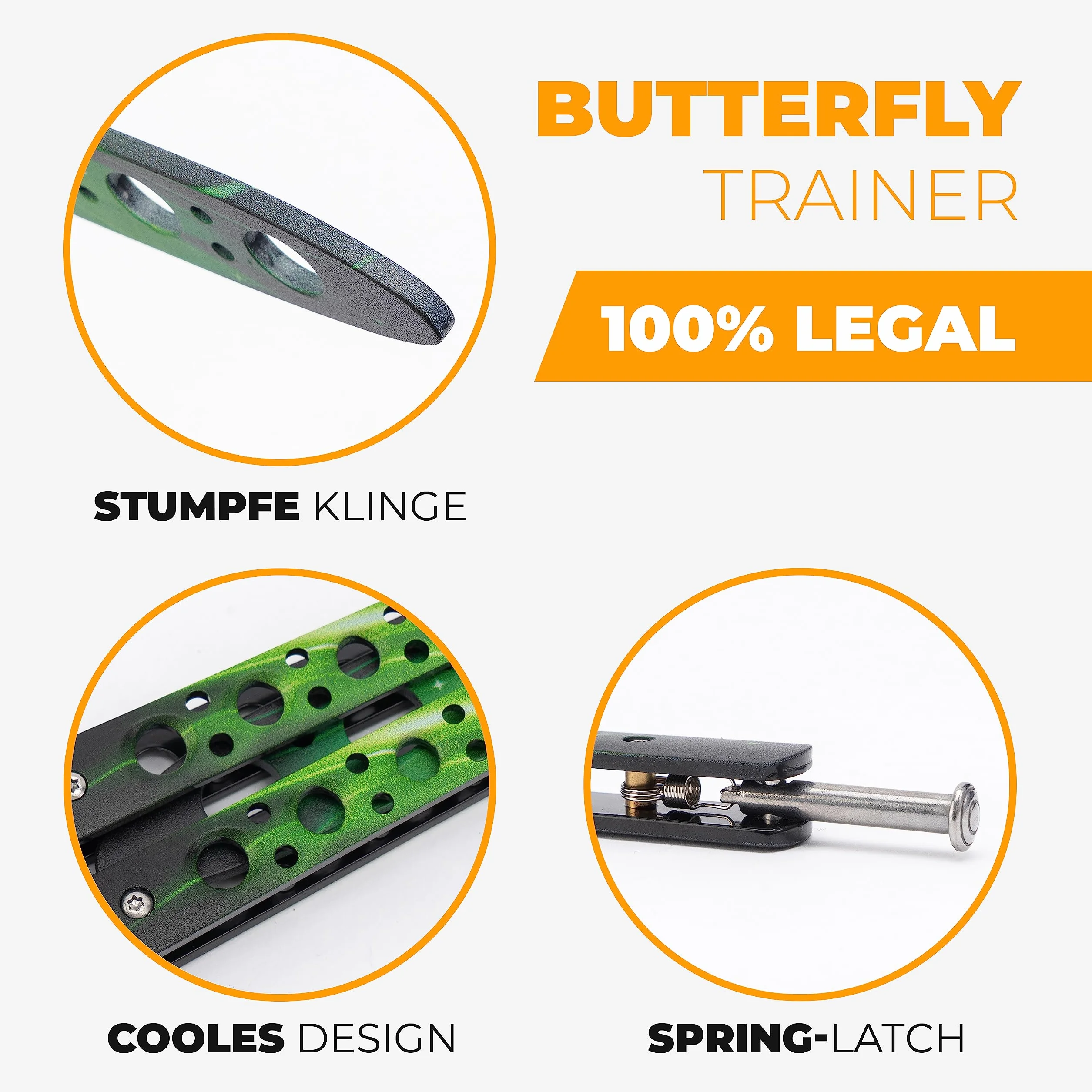 Gamma Butterfly Trainer Balisong Cuchillo Entrenamiento Hoja Roma para Trucos