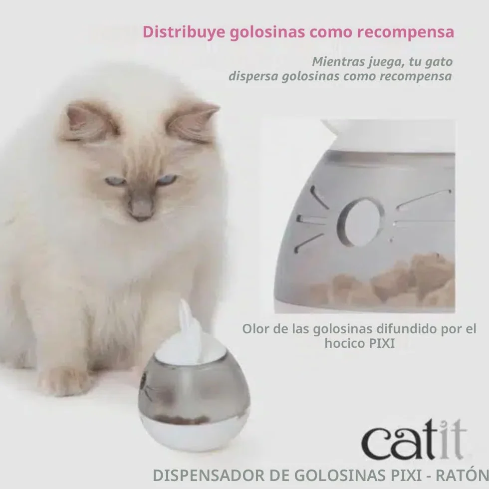 Catit PIXI Dispensador de Snacks para Gatos, ratón