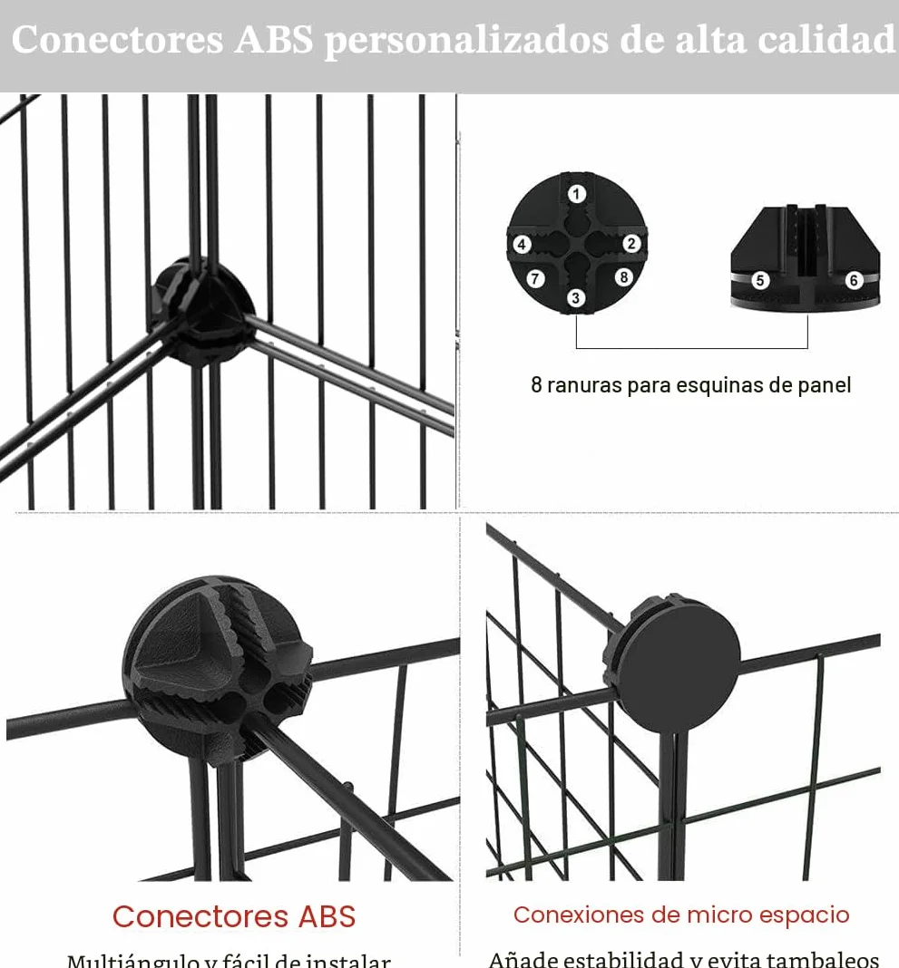 PILIN Corral para animales pequeños con puerta, valla para mascotas con alfombra impermeable, jaula para conejos, jaula para cobayas, cachorros, gatitos 30x38 12 piezas