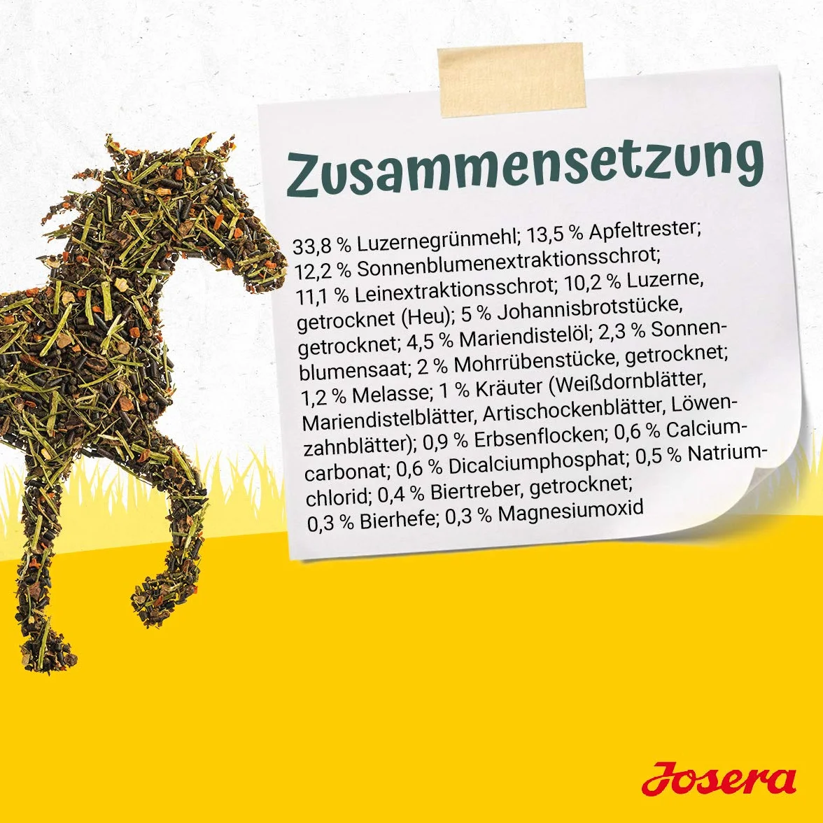 JOSERA Estructura de Hierbas y remolachas (1 x 15 kg) | Comida Premium para Caballos | Mezcla Estructural sin Cereales | Reducción de almidón y azúcar | 1 Unidad