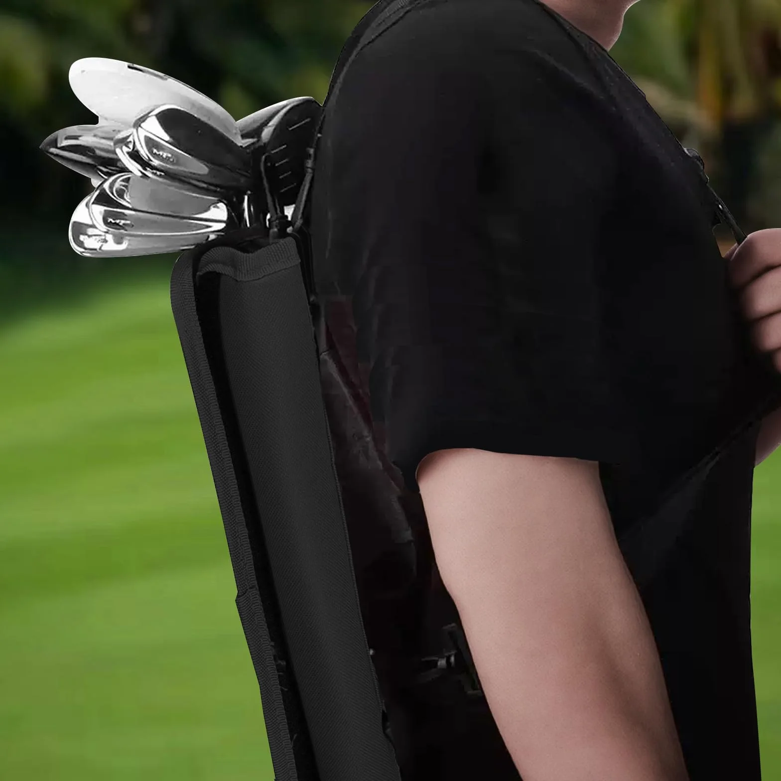 Bolsa de golf plegable para hombre y mujer con bolsillo y correa para 3-5 palos