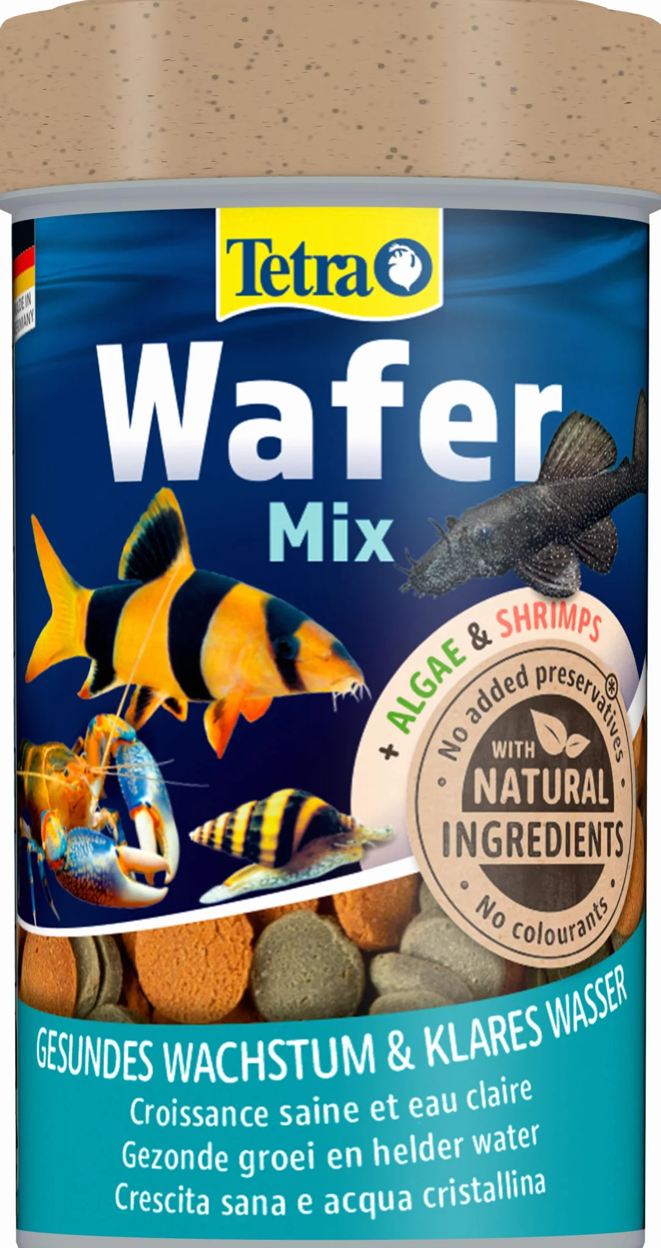 Tetra Wafer Mix – Alimento para todos los peces de fondo (por ejemplo, siluros) y crustáceos, para el crecimiento saludable y la vitalidad, bote de 100ml